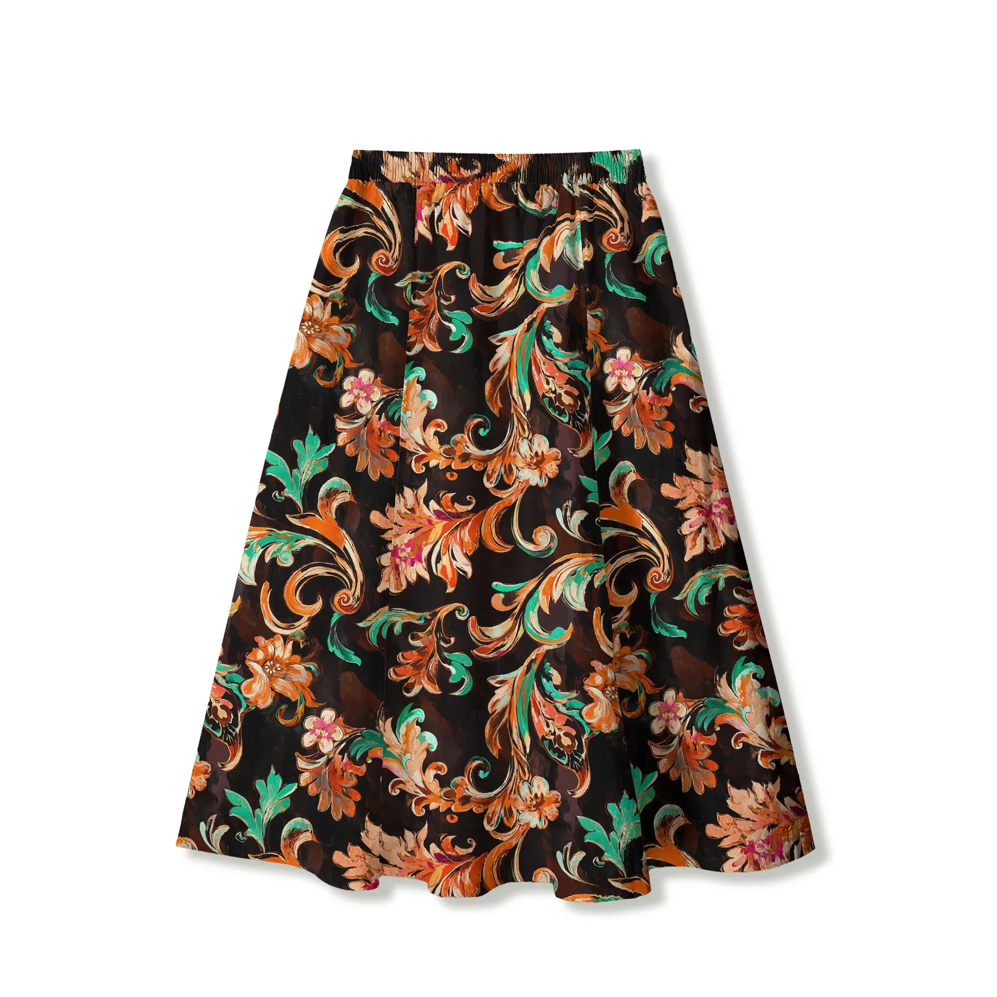 Women's skirt, Fiery Blossoms, vacation wear, cotton