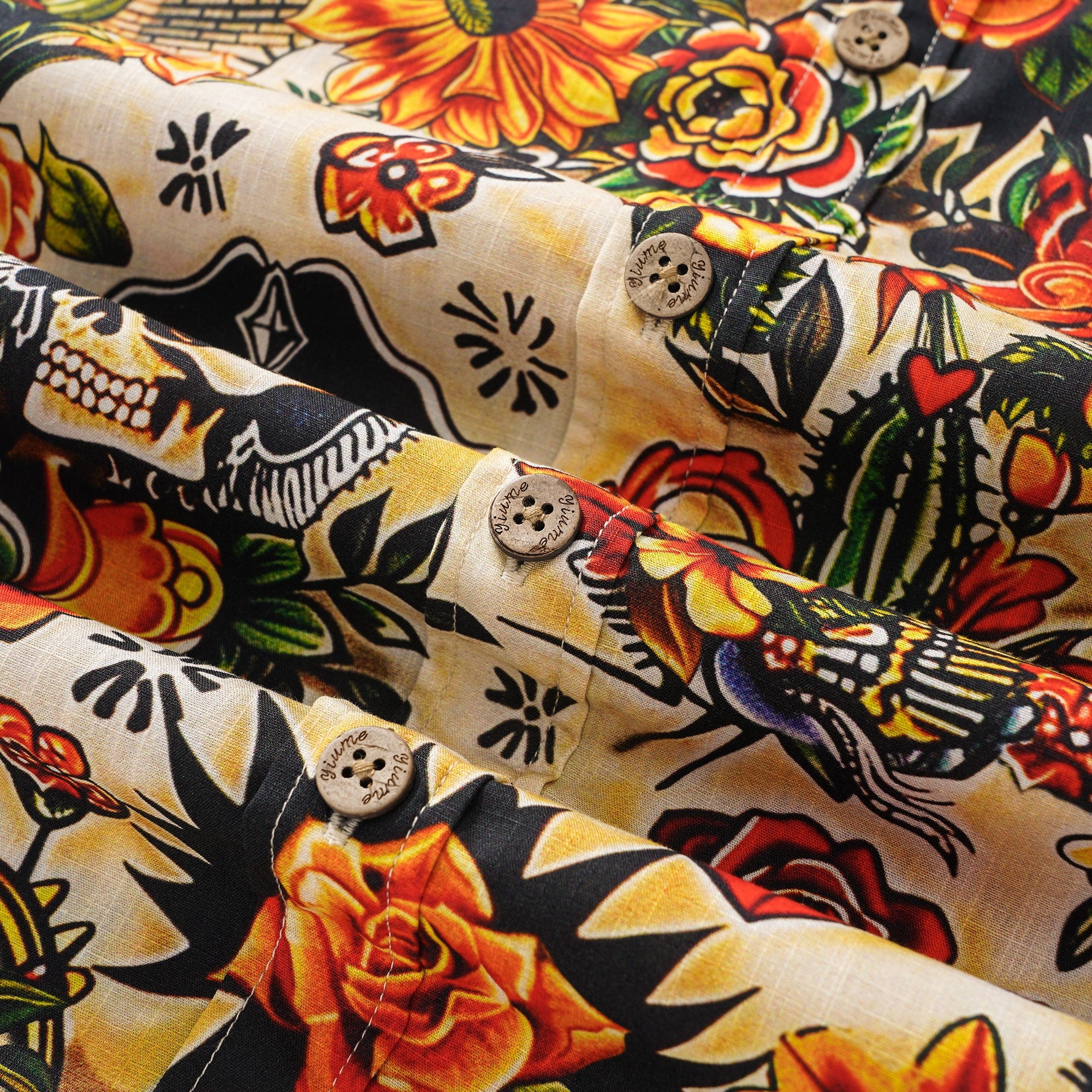 Virgin Mary Hawaiian Shirt For Men Tiki Shirt Short Sleeve Button-down 100% Cotton Desert Skull Shirt