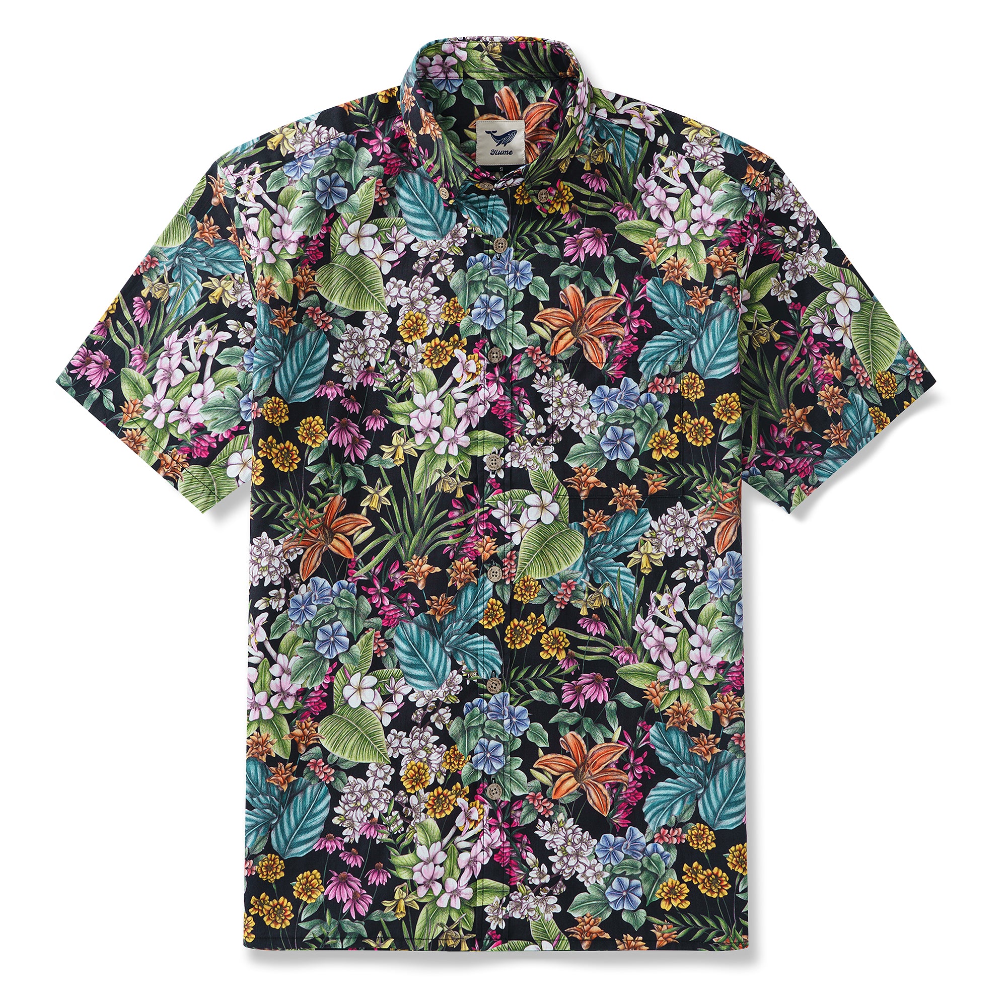 Hawaiianisches Hemd für Männer die Bedeutung von Blumen von Cecilia Battaini Button-Down-Hemd Kurzarm 100% Baumwolle Aloha-Hemd