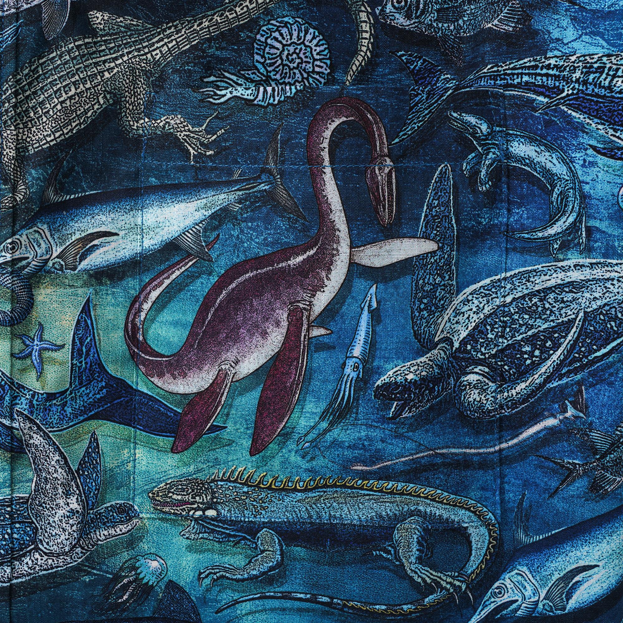 Chemise hawaïenne masculine bouton à manches courtes 100% coton bleu aloha océan rêves