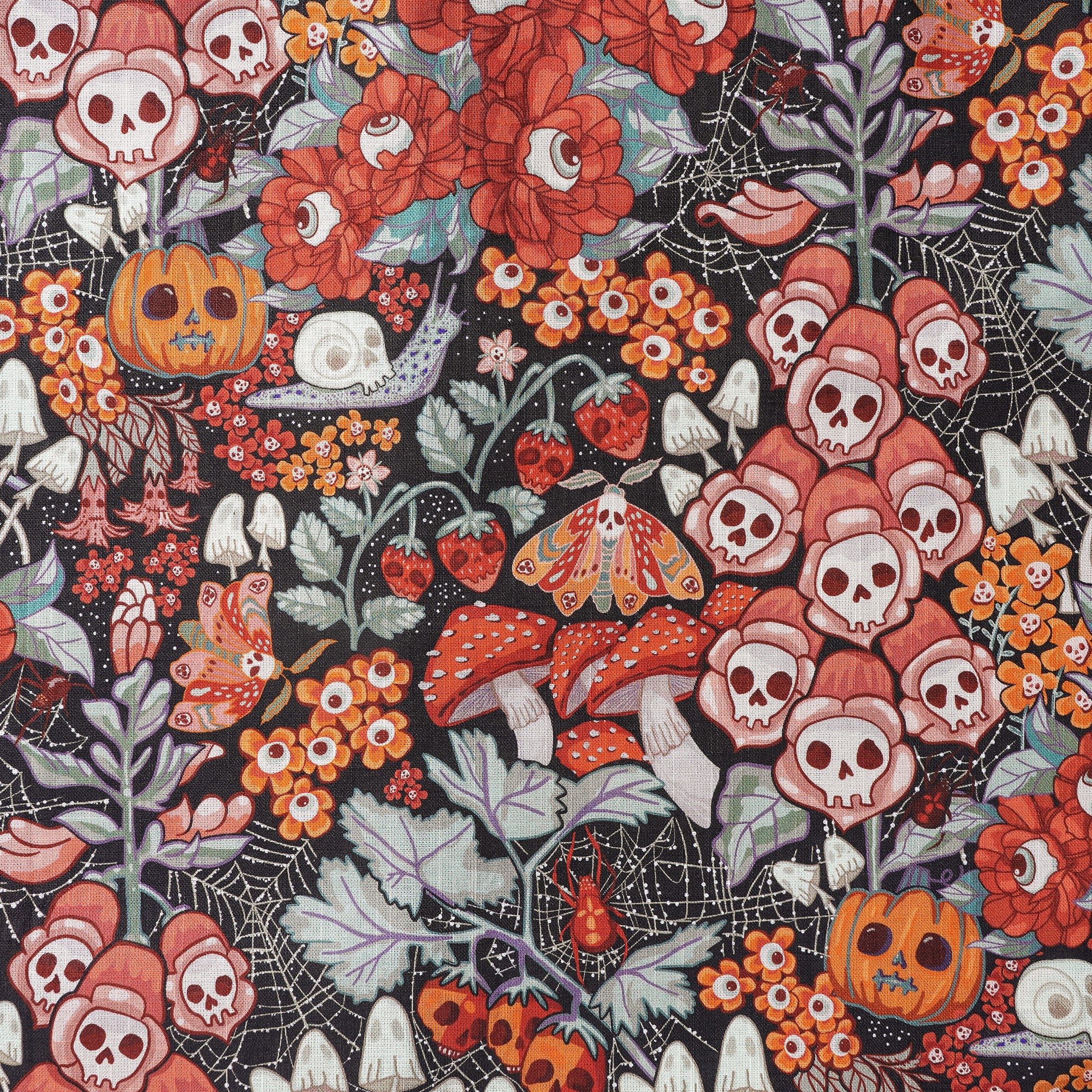 Men's Hawaiian Shirt Long Sleeve Button-down 100% Cotton Green Aloha Halloween Cottage Garden By Bienvenido Colorido