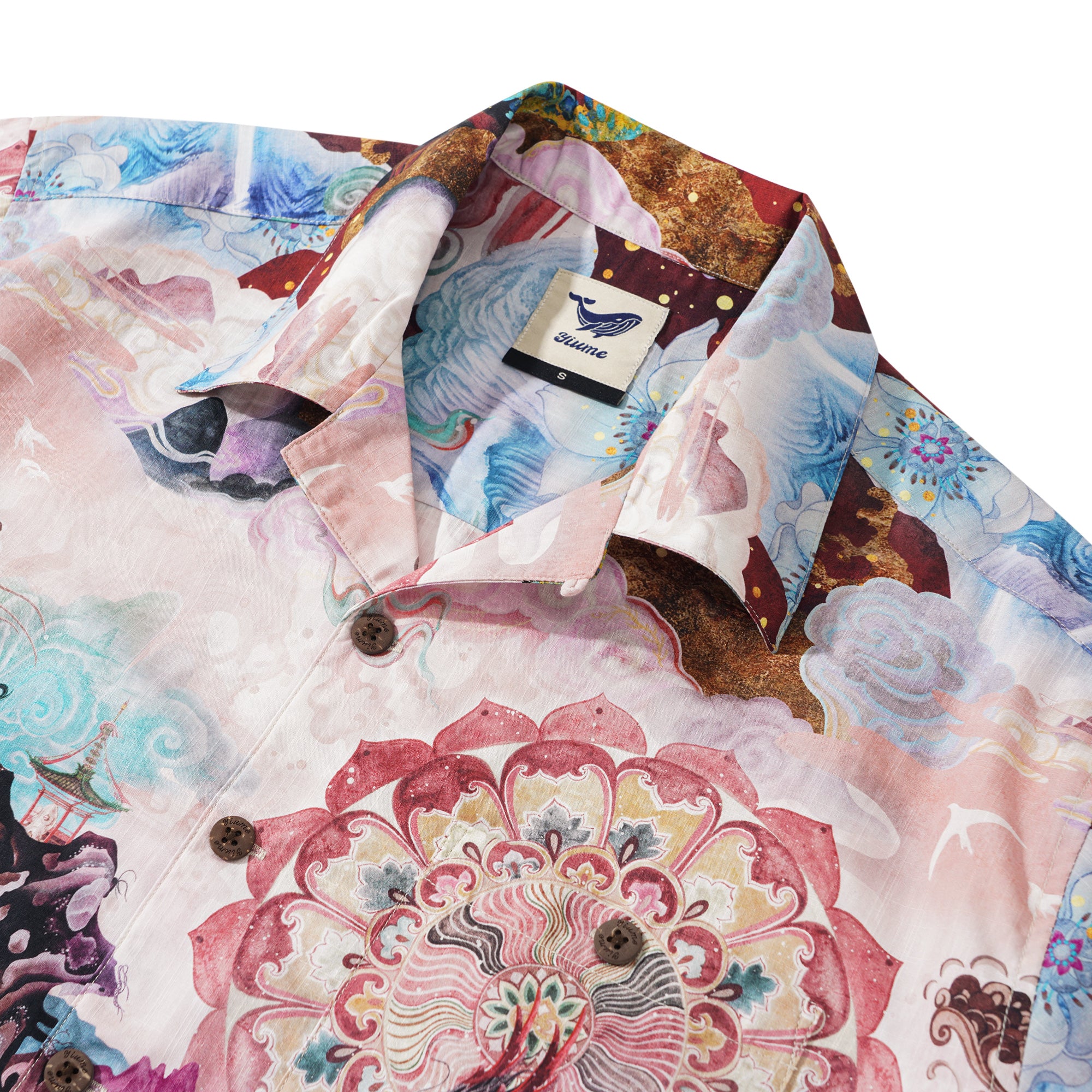 Collier de camp à manches courtes pour hommes à manches courtes 100% coton Aloha Dragon Odyssey