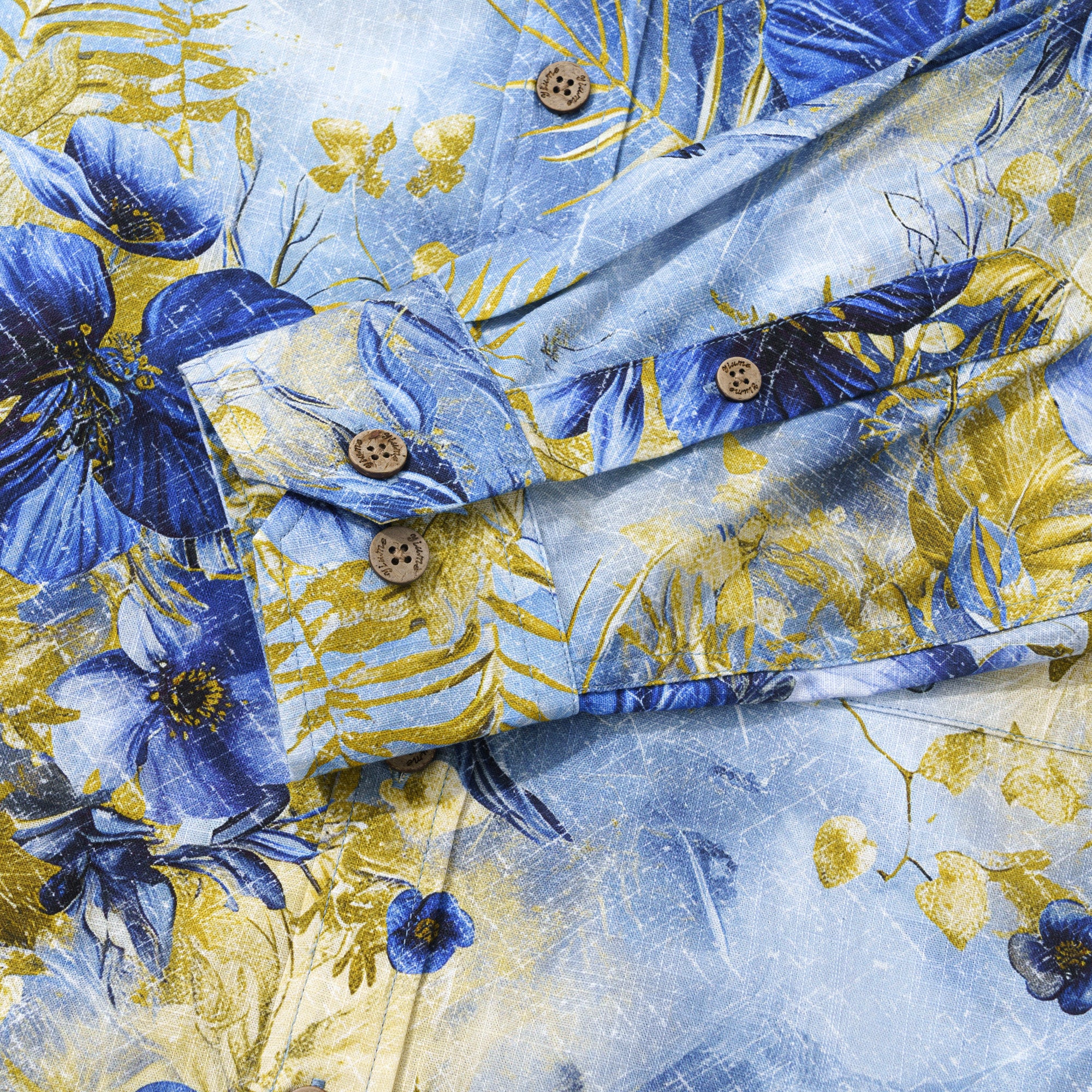 Chemise hawaïenne à manches longues pour hommes Aesthetism 100% coton Chemise Aloha à boutons