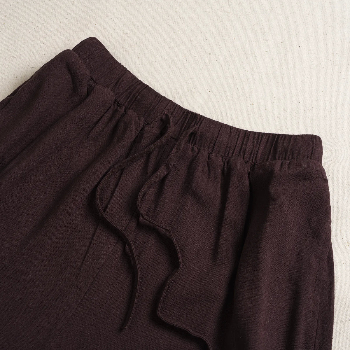 Yiume Women's brown pants, relaxed fit, cotton-linen