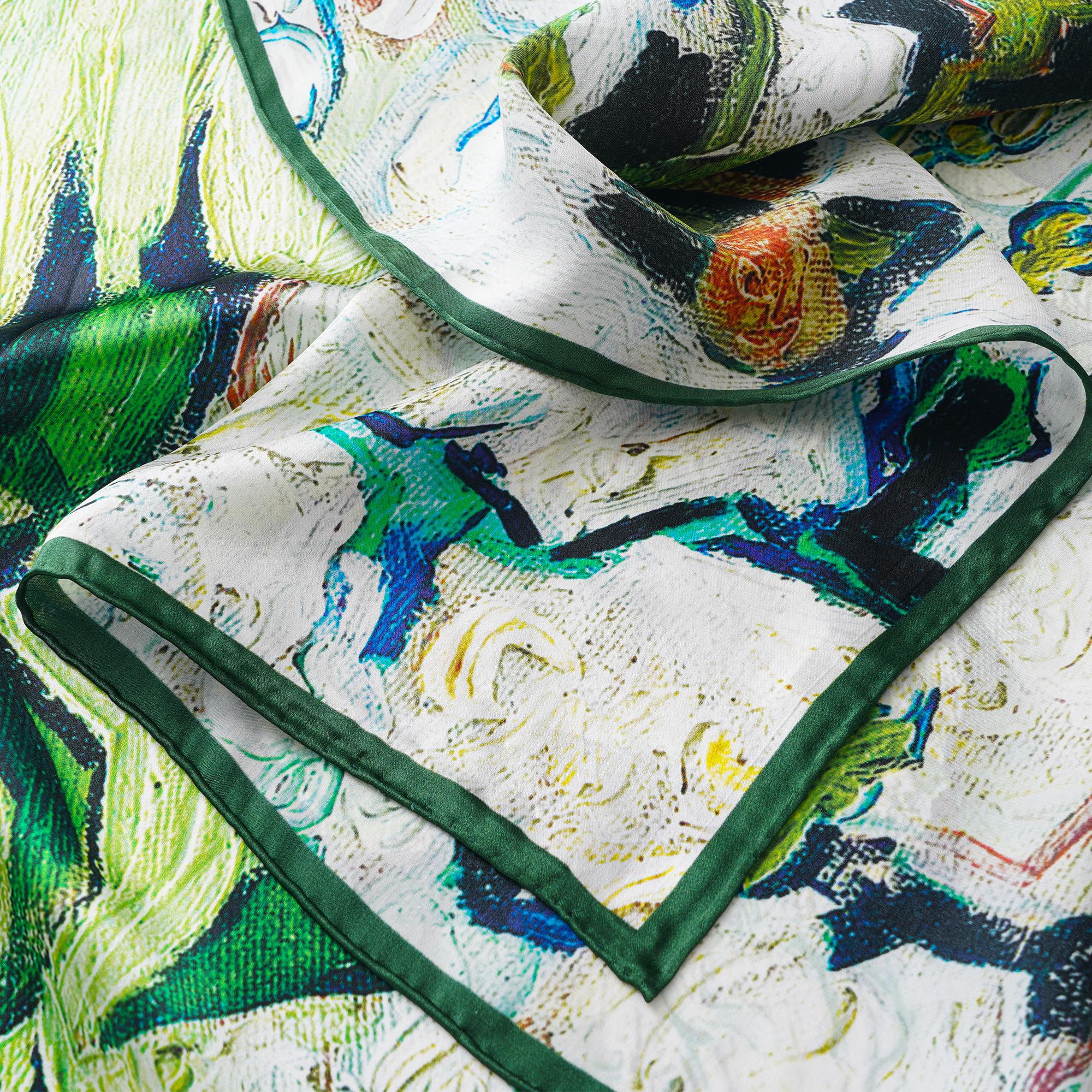 Floral Square Scarf 100% Mulberry Silk Whispers of Spring Bloom Whispers Of Spring Bloom 100% Silk 108*108cm