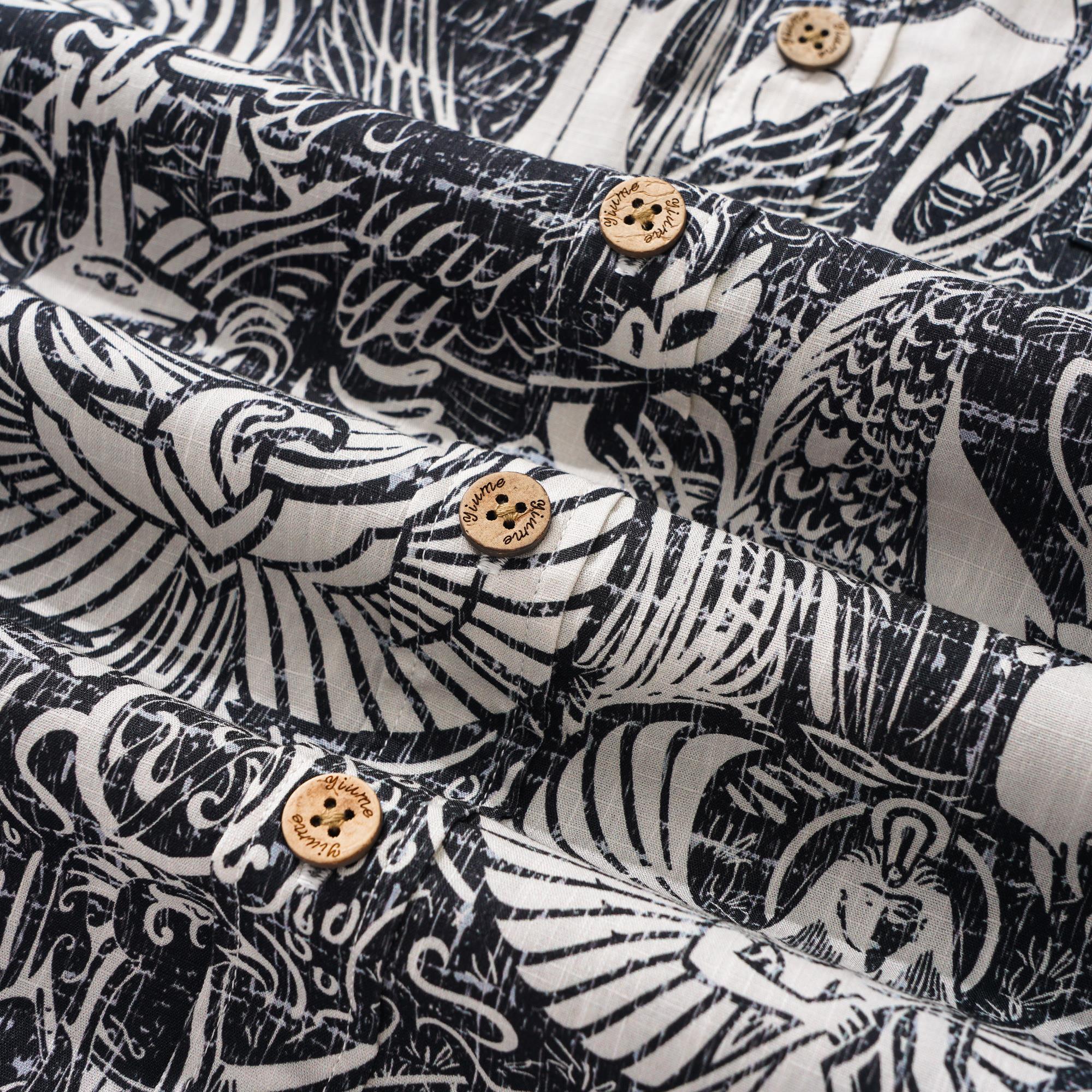 Men's Hawaiian Shirt Short Sleeve Button-down 100% Cotton Aloha Ancient Egyptian Mythology