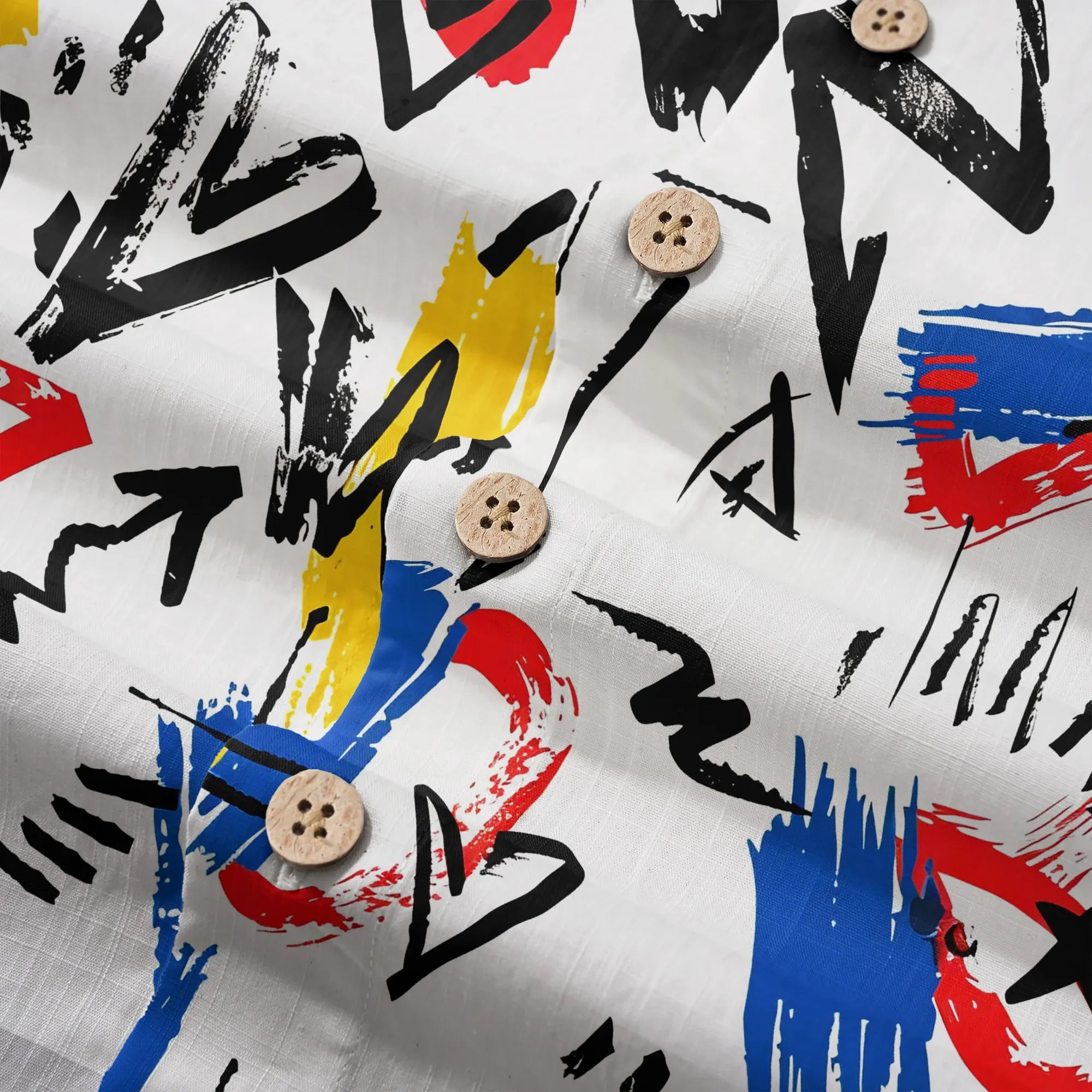 Men's Hawaiian shirt featuring bold brushstroke design