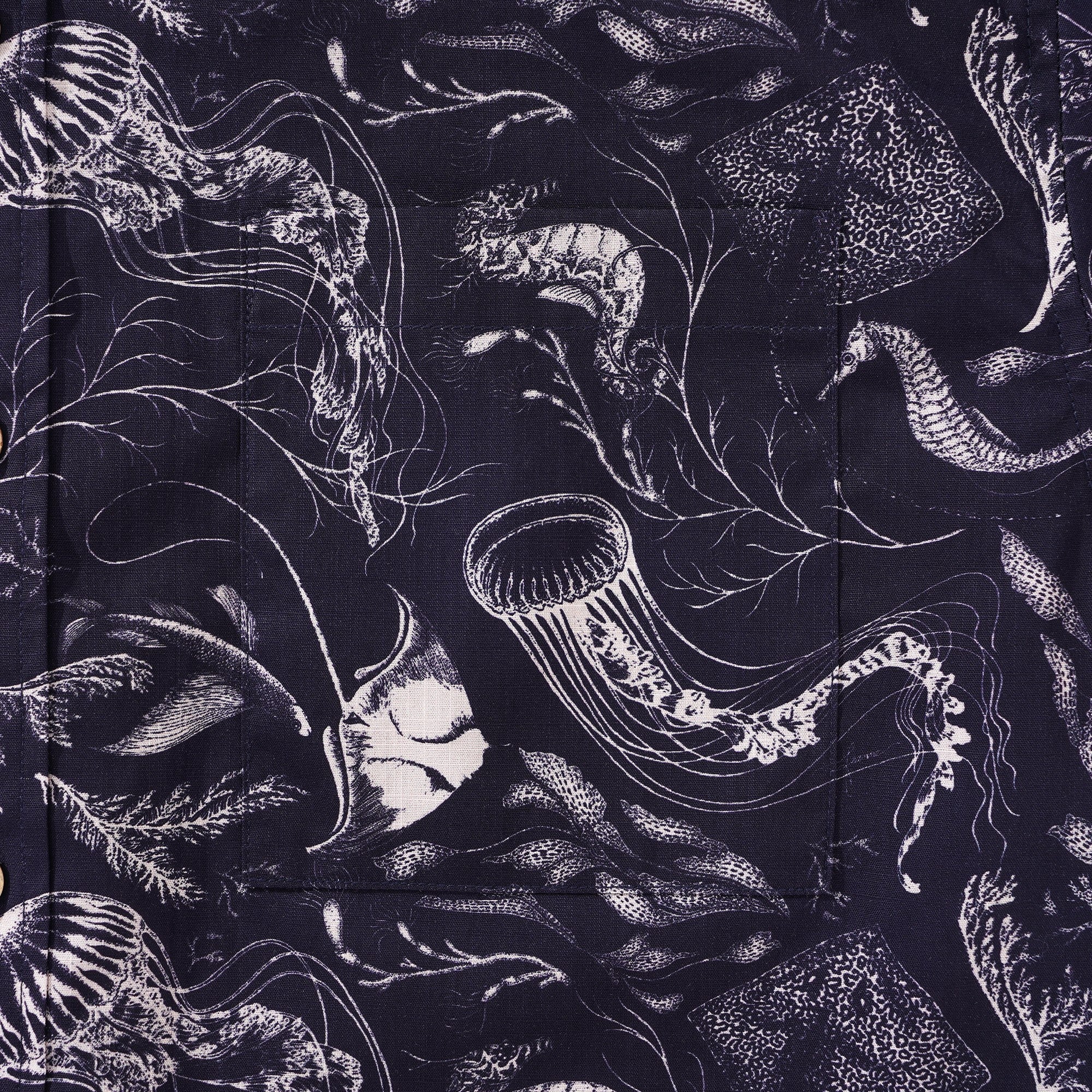 Chemise hawaïenne masculine à manches courtes à manches courtes 100% coton Aloha Deep - Sea Odyssey par Feanne