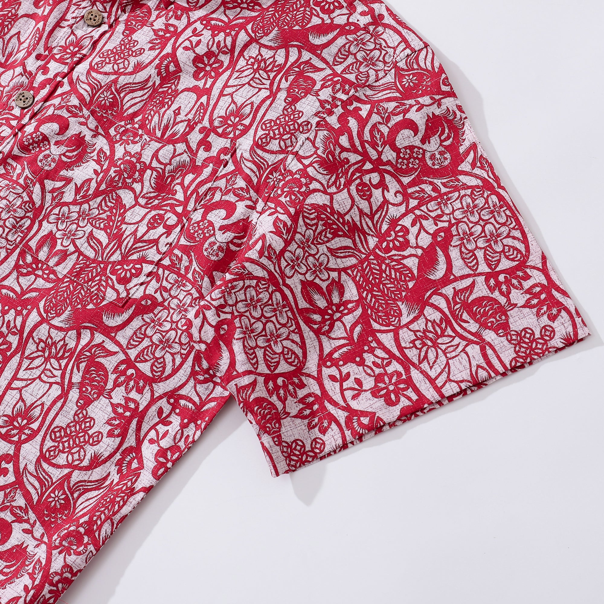 Hawaiianisches Hemd für Männer Papier-Schnitt-Bild Button-Down-Hemd Kurzarm 100% Baumwollhemd