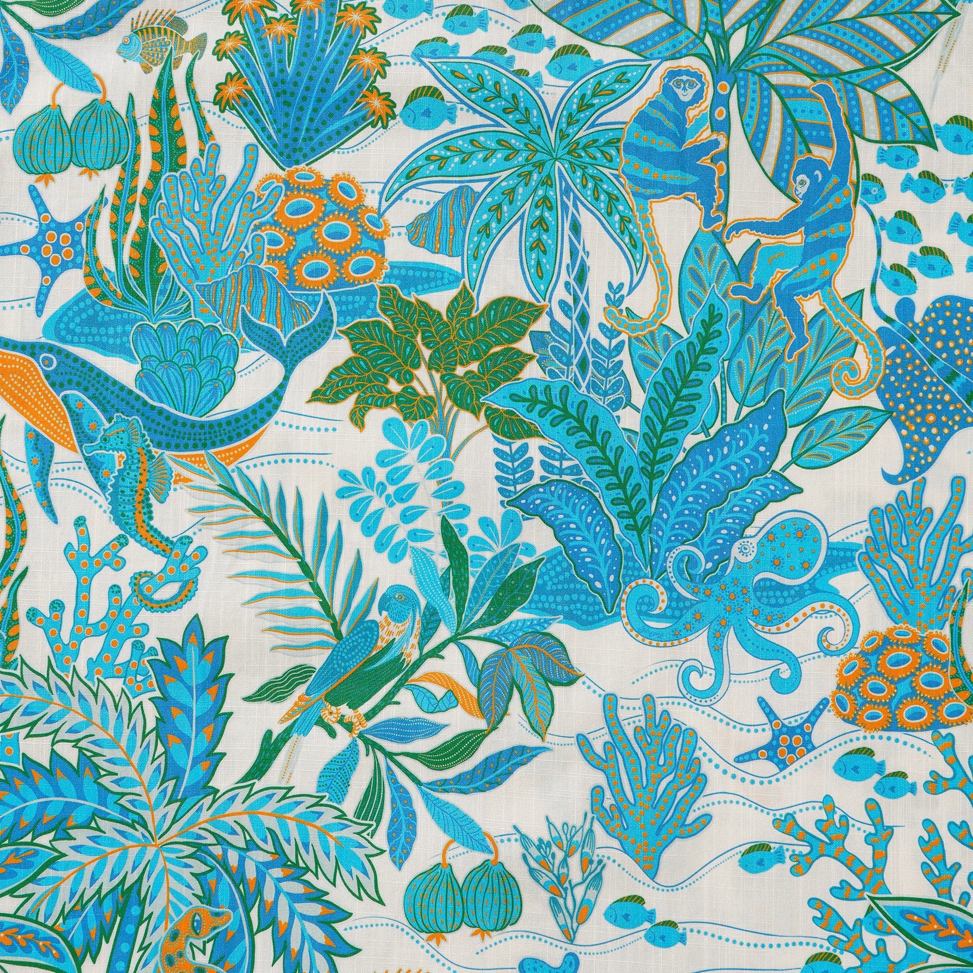 Herren-Hawaiian-Hemd Kurzärmel Button 100% Baumwollblau Aloha Fantasy Paradise