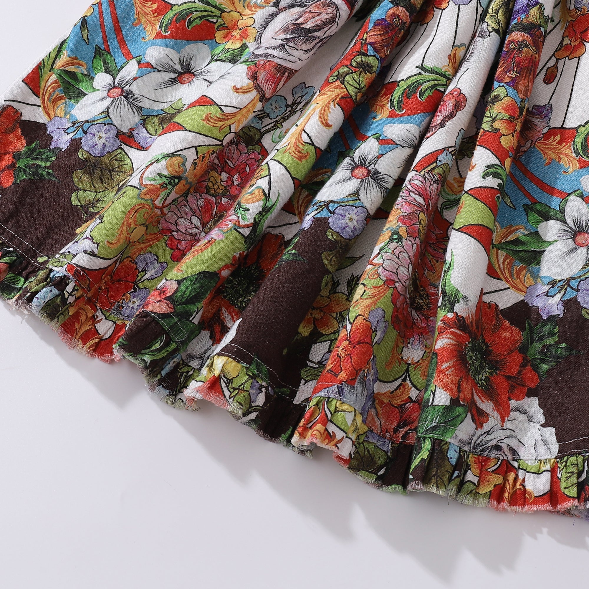 Hawaiian Dress For Women Floral Geometry V-Neck Dress