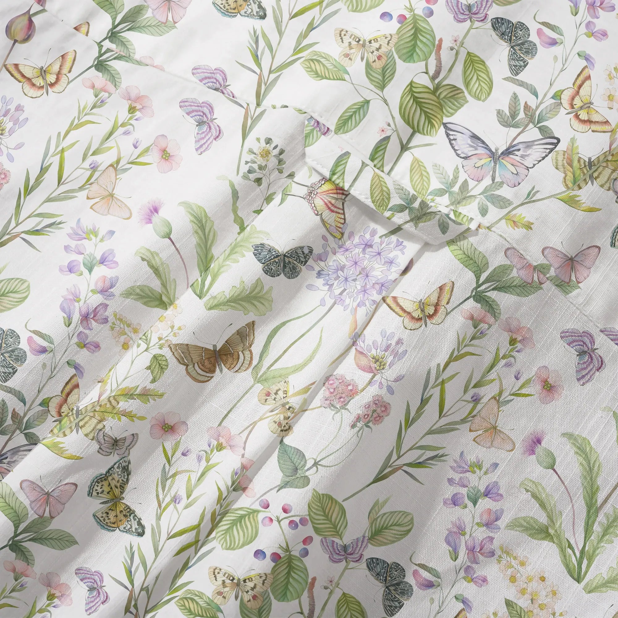 Hawaiian shirt with butterflies and flowers, short sleeve