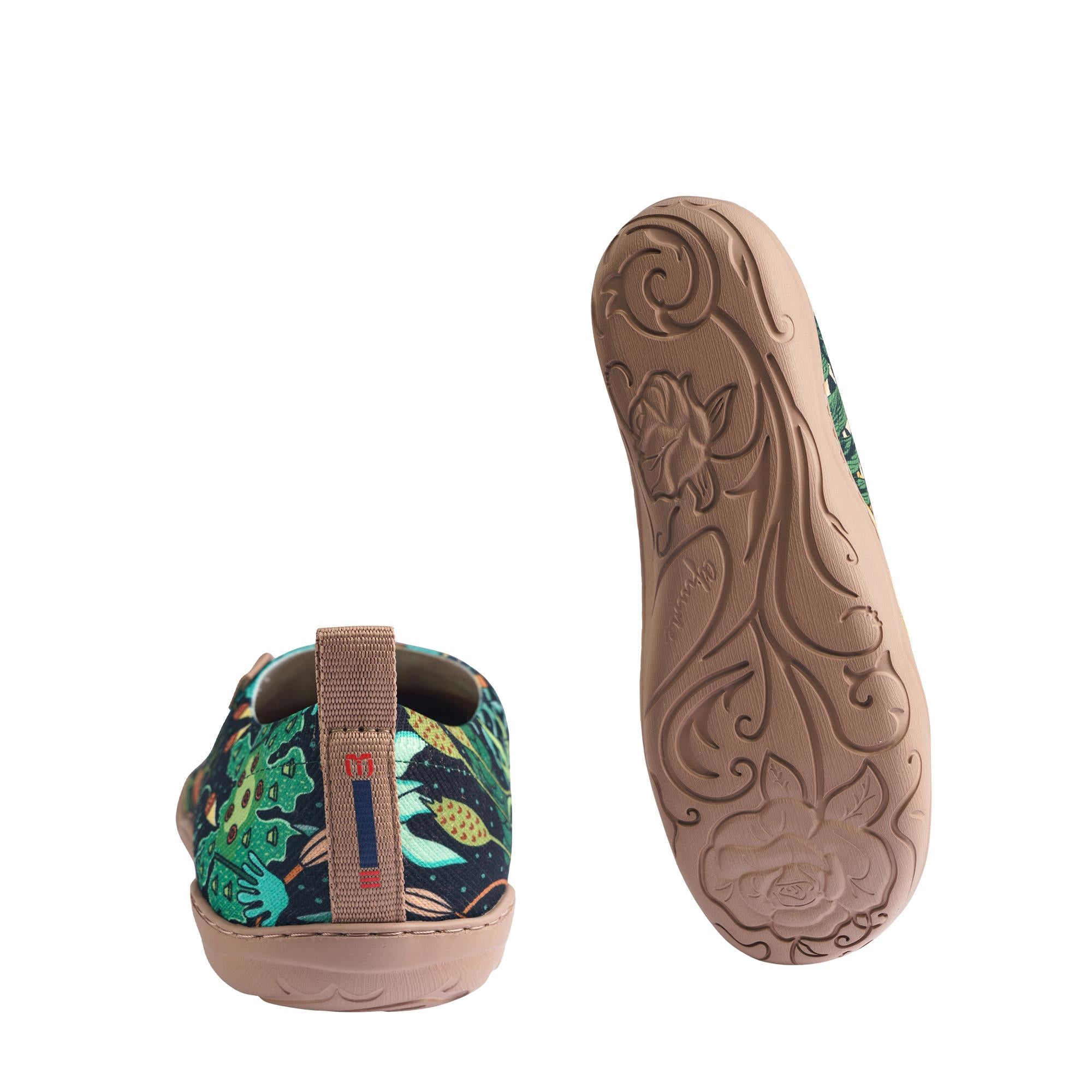 Moss Meadow von Ester Bernaldo de Quirós Frauen-Slip-on-Schuhe, bemaler Sneaker aus Leinwand