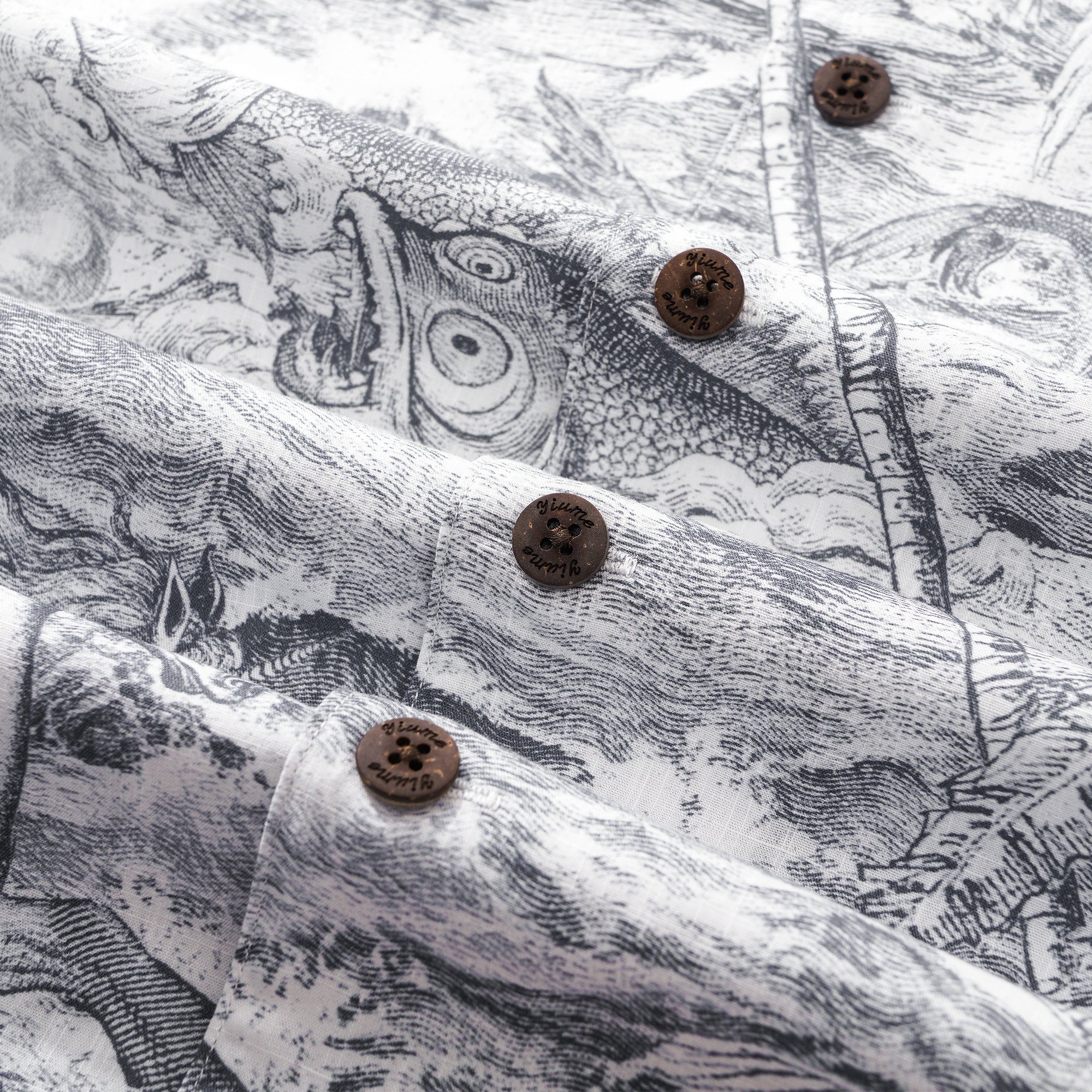 Collier de camp à manches courtes à manches courtes pour hommes 100% coton gris océan spirituel