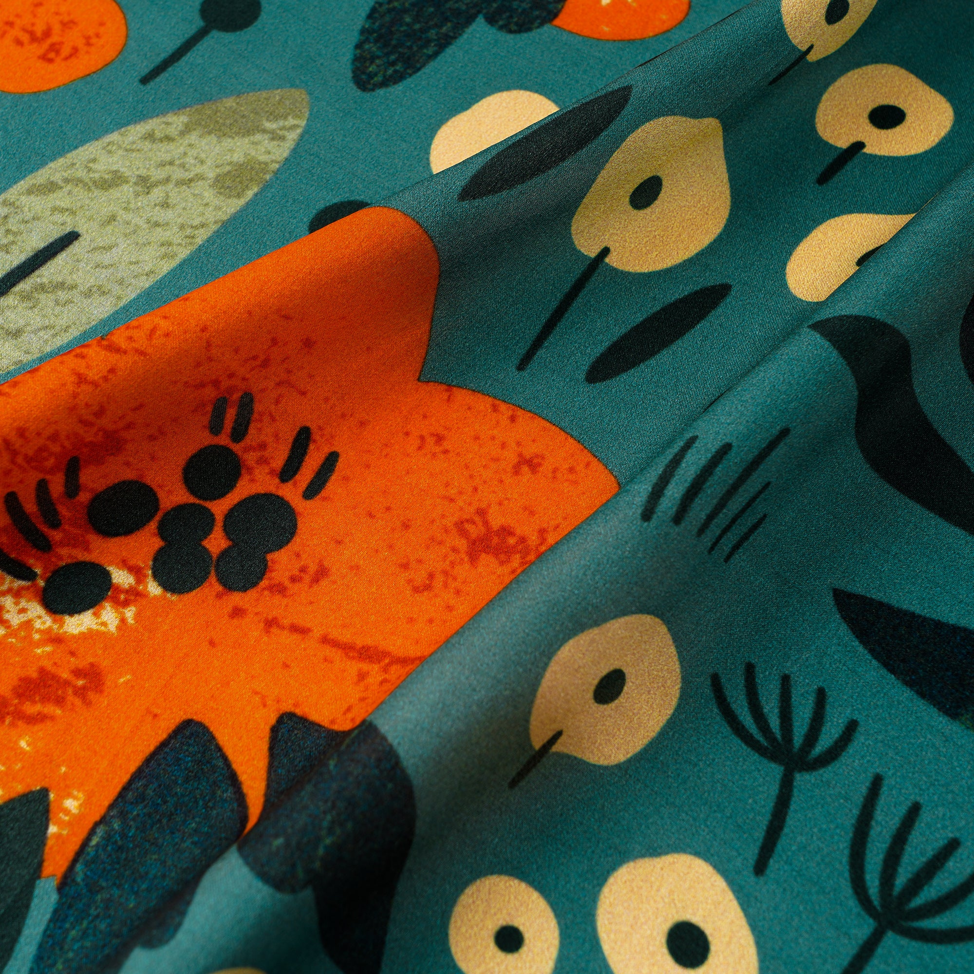 Floral Square Scarf 100% Mulberry Silk Autumn Blooms Symphony Autumn Blooms Symphony 100% Silk 53*53cm