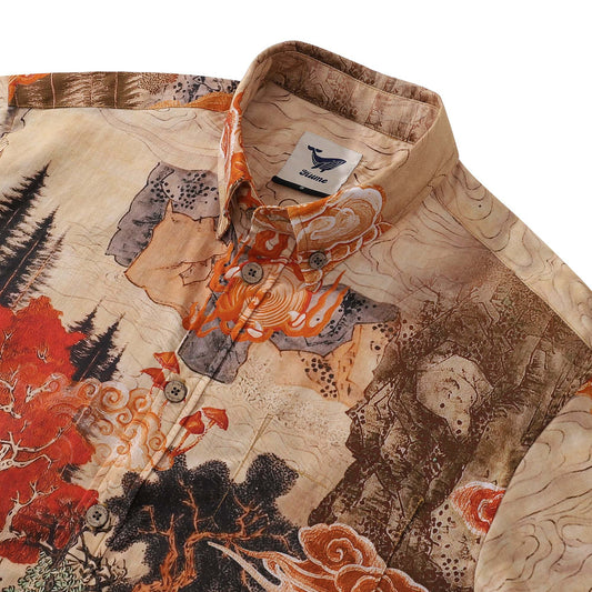 Men's Hawaiian shirt, button-down, short sleeve