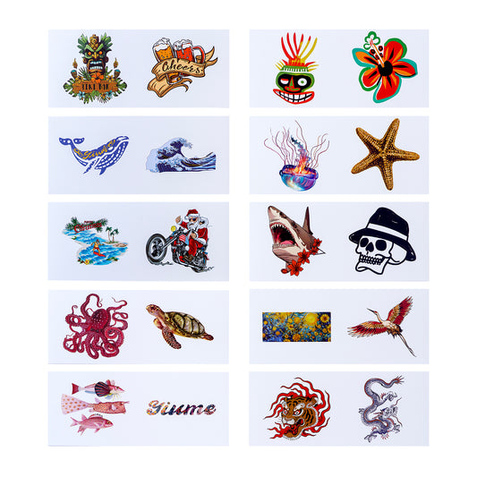 Close-up of Yiume Art Stickers with vibrant art designs