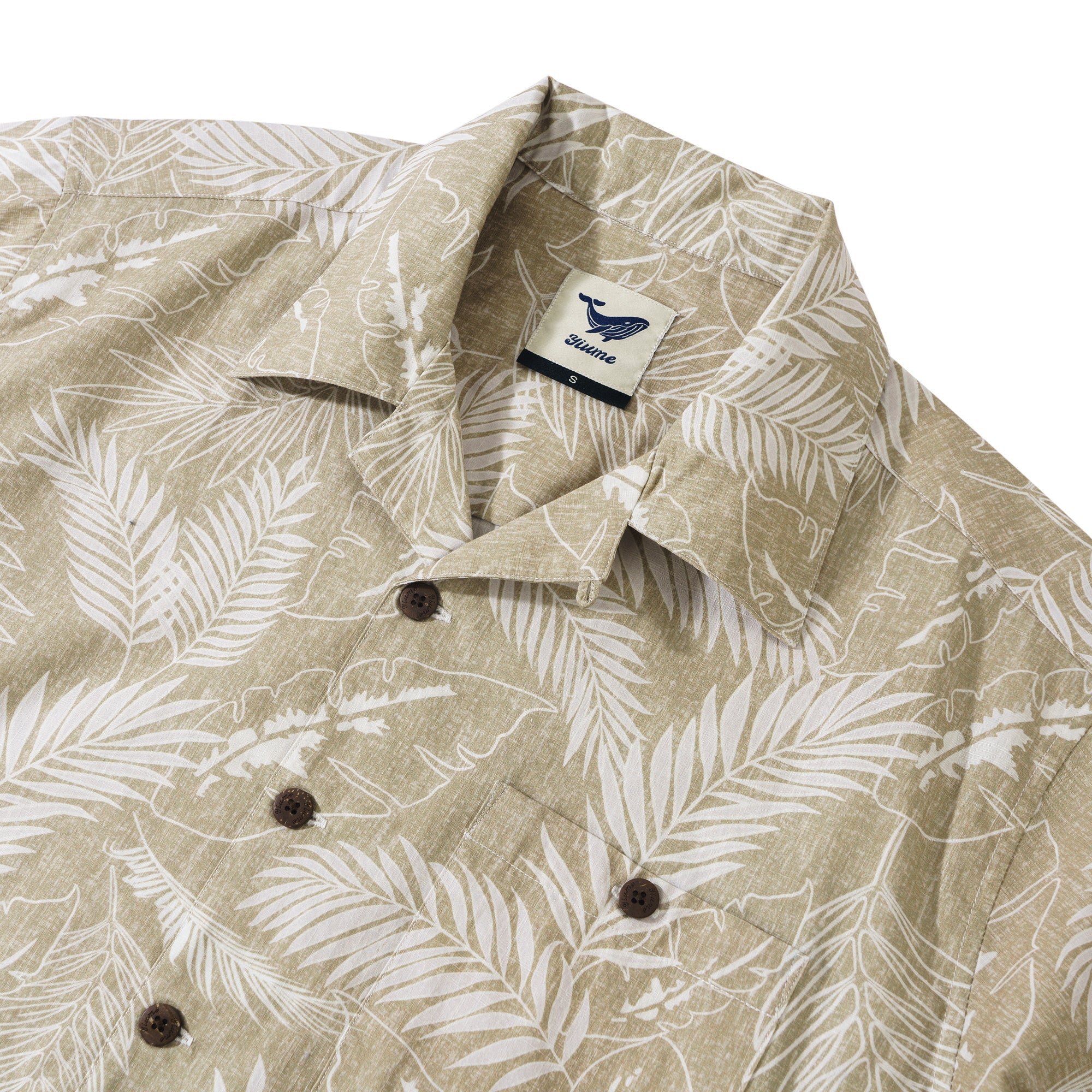 Entspannen Sie sich stilvoll mit einem 100% Baumwolle Herren Kurzarm Hemd mit Camp-Kragen in Gelb Aloha Hawaiian