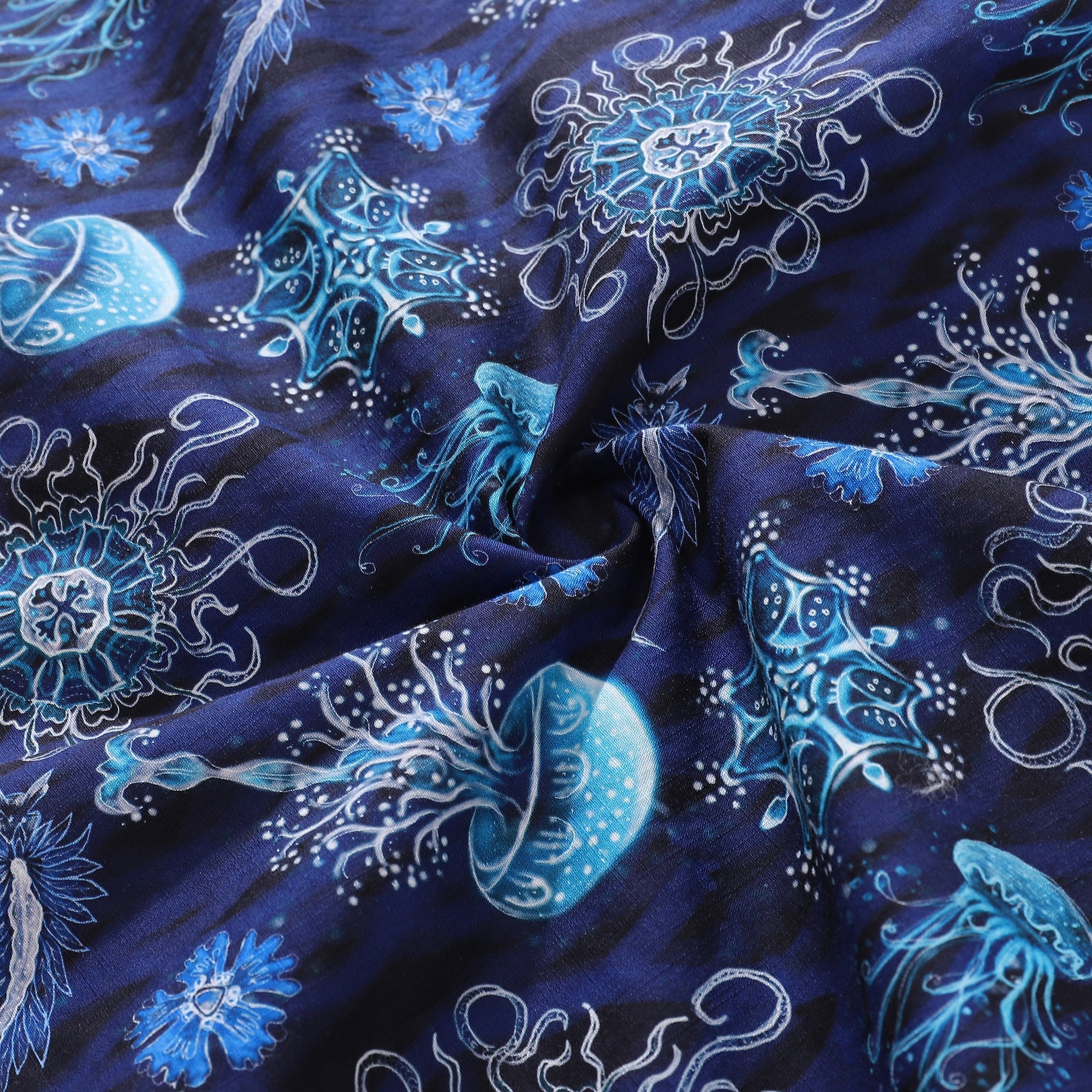 Men's Hawaiian Shirt Luminocean Print Cotton Button-down Short Sleeve Aloha Shirt Luminocean By Luova Flow