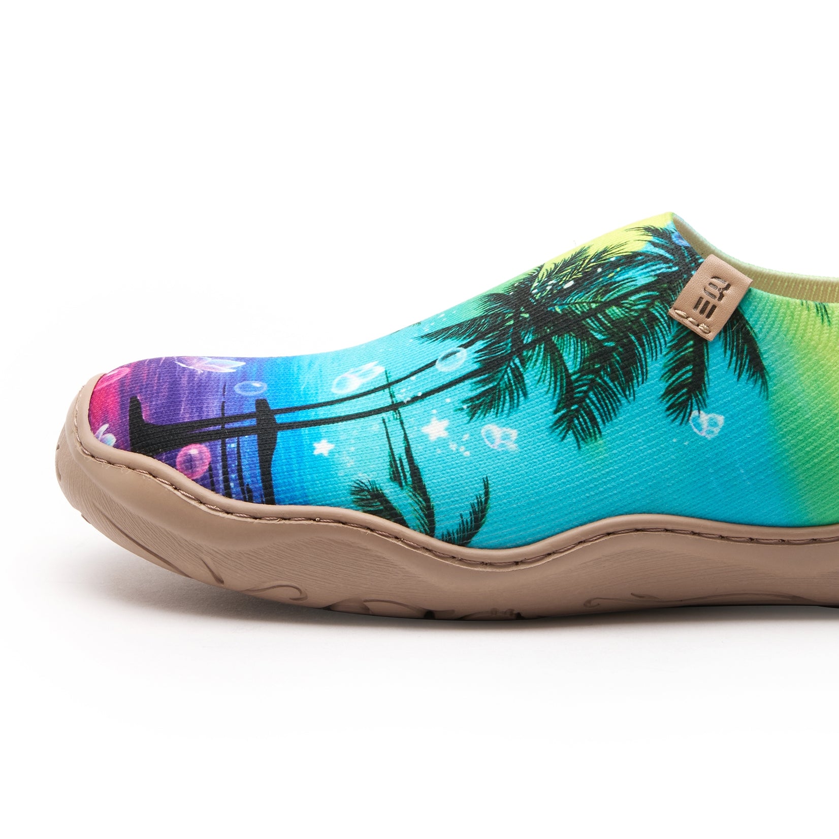 ココナッツパームサン女性用スリップオンシューズペイントキャンバススニーカー