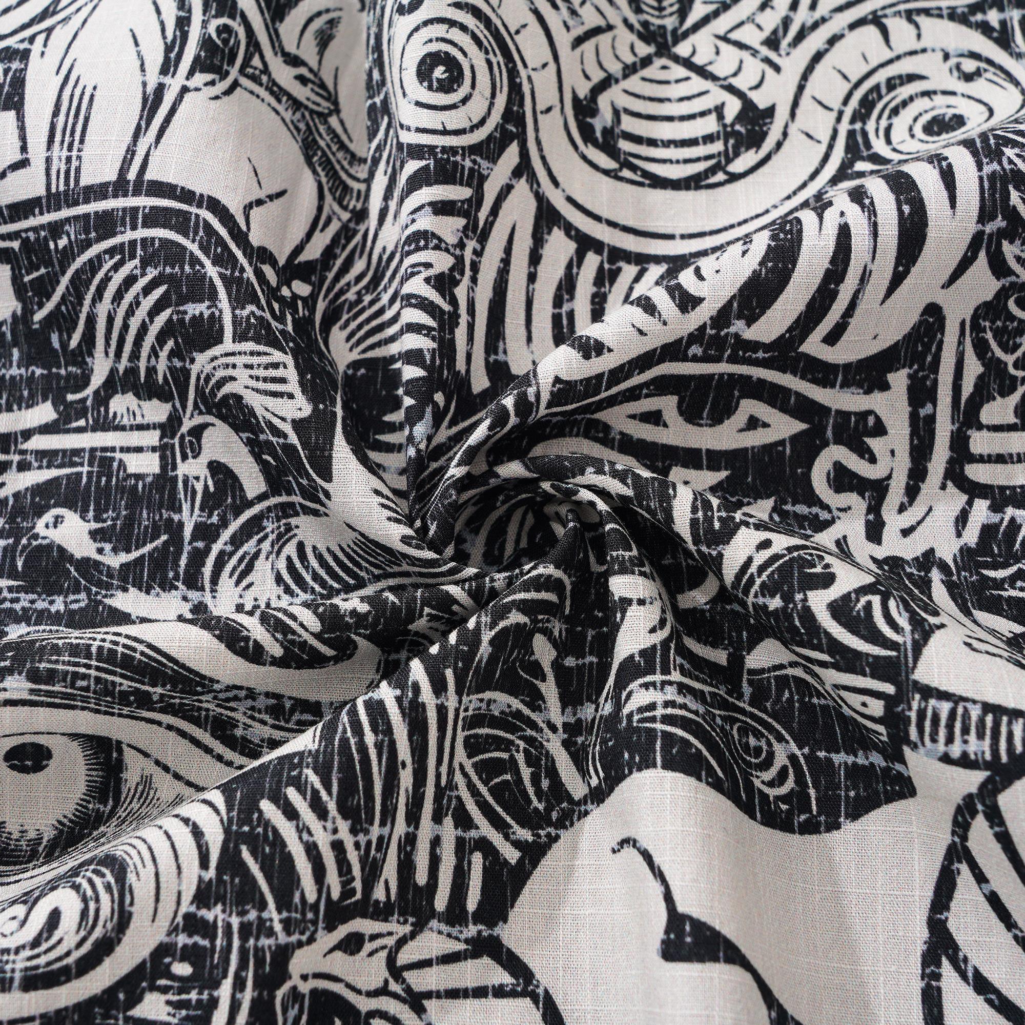 Men's Hawaiian Shirt Short Sleeve Button-down 100% Cotton Aloha Ancient Egyptian Mythology