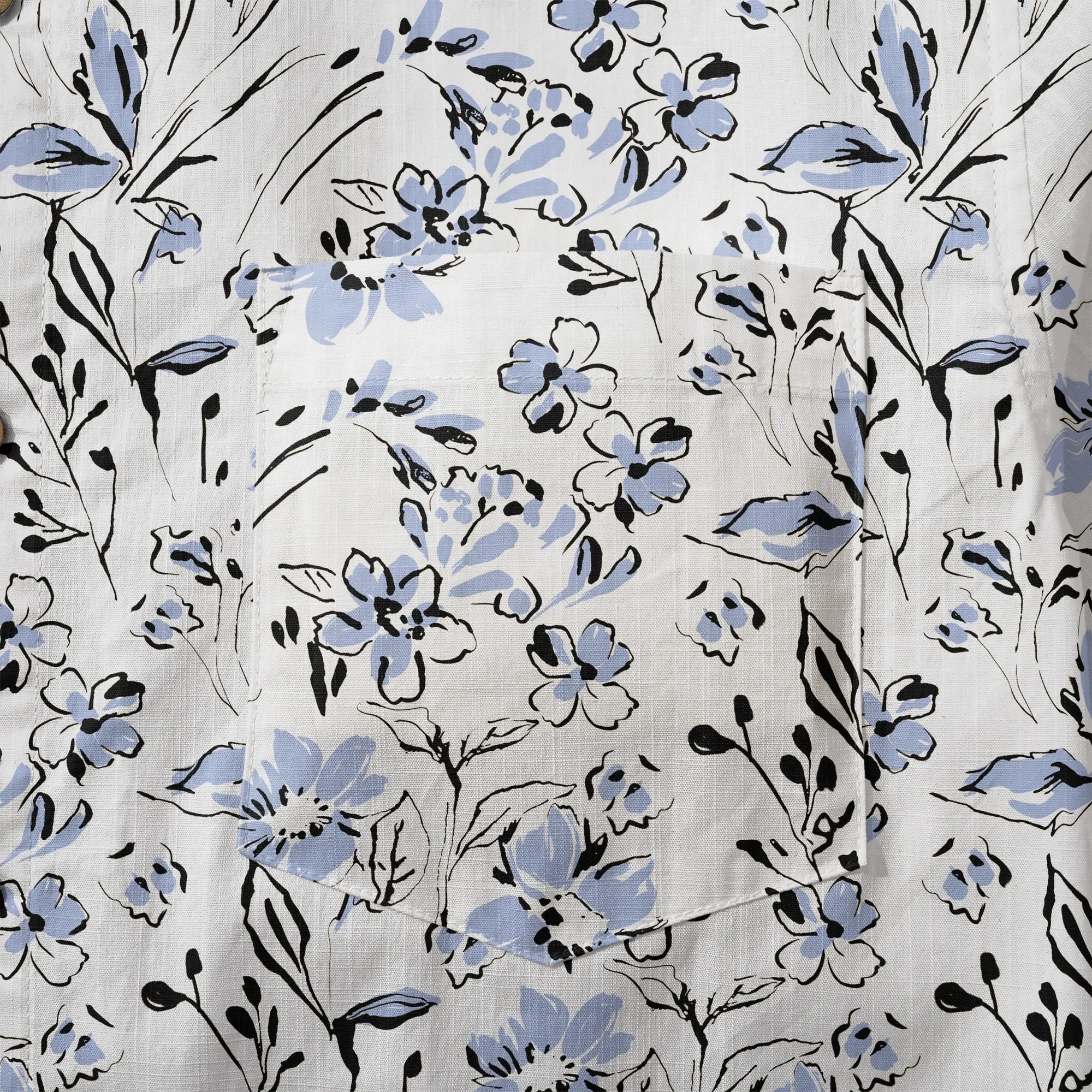 Men's Blue Aloha Shirt with Floral Pattern