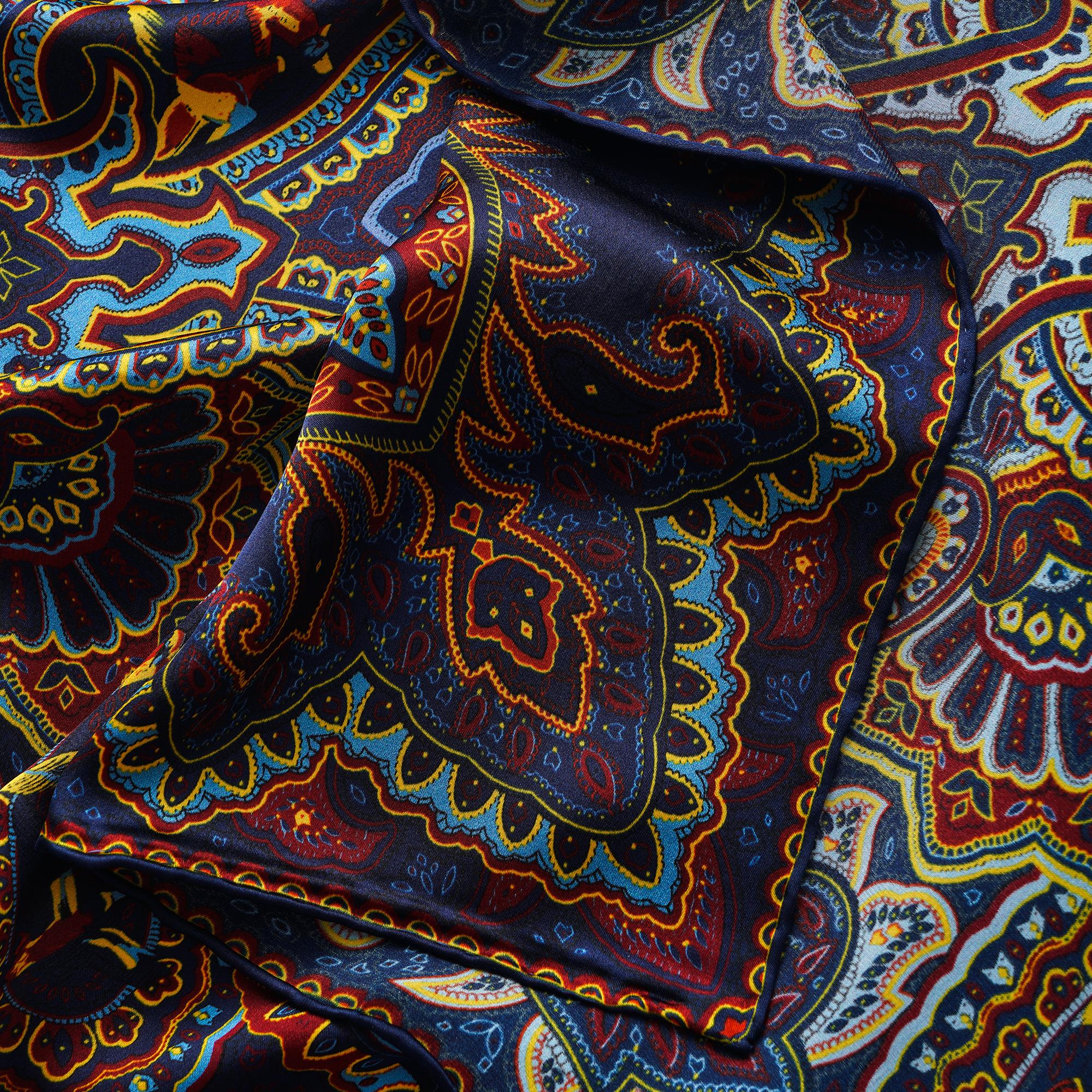 Floral Square Scarf 100% Mulberry Silk Twilight Mandala Bloom Twilight Mandala Bloom 100% Silk 108*108cm