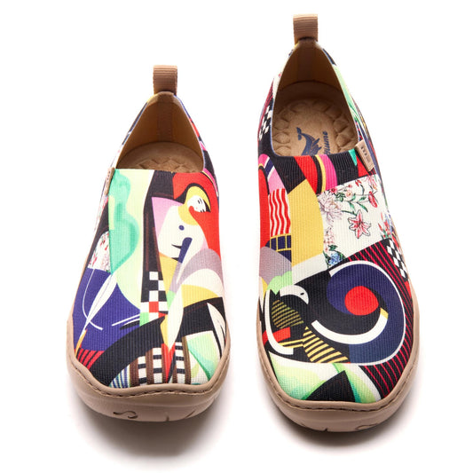 Arte de retrato abstracto Los zapatos slip para mujeres pintadas de lienzo pintura de zapatillas de zapatillas abstractas
