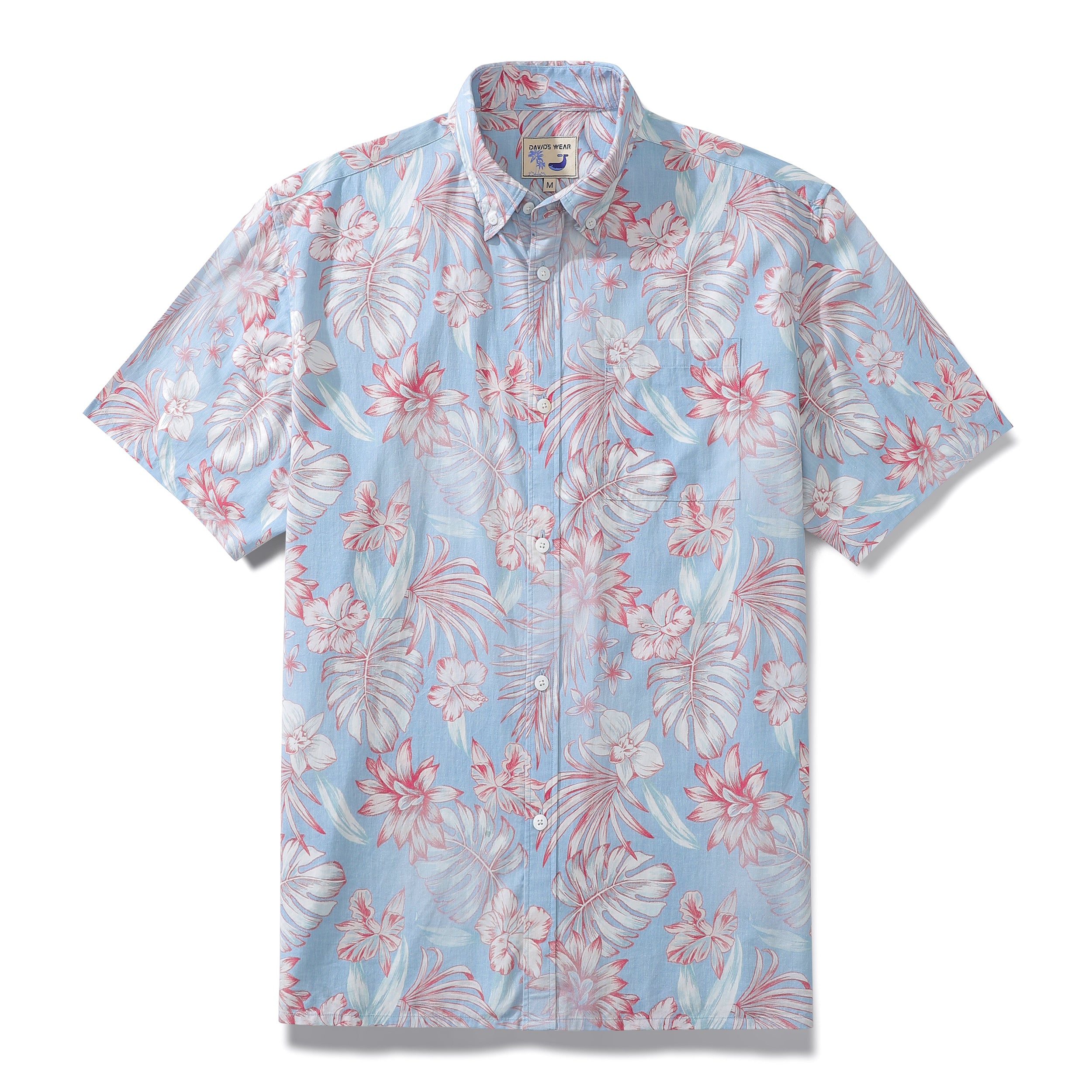 Hawaiian Shirt For Men Purple And Pink Tropical Floral Short-Sleeve Shirt Tencel™