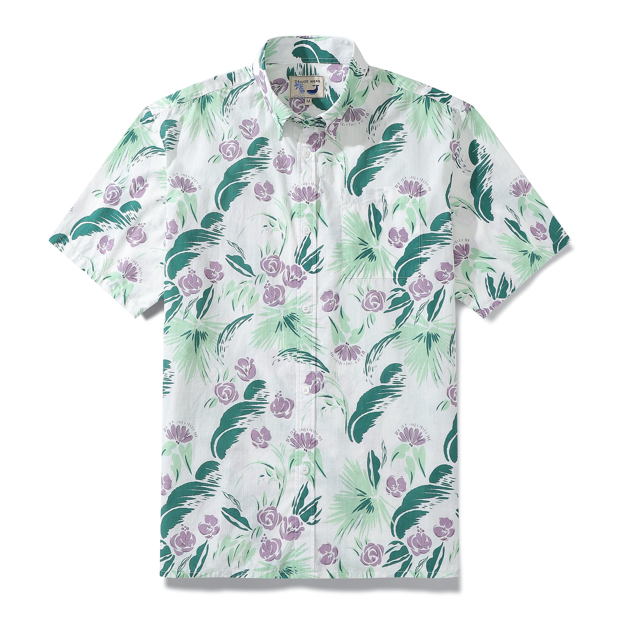 Hawaiian Shirts For Men Cotton Rose Garden Print Shirt