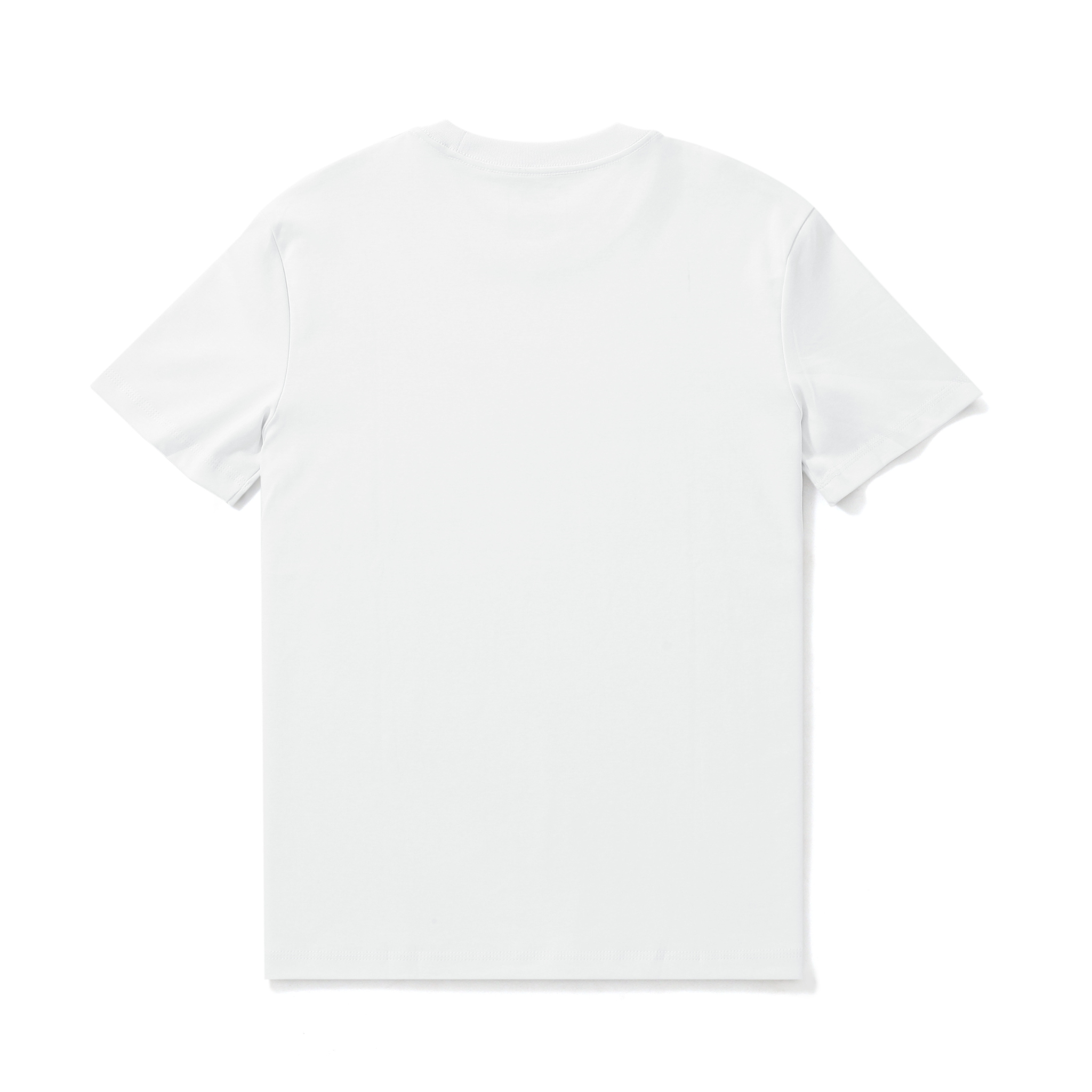 T-shirt blanc à manches courtes et col rond antitache