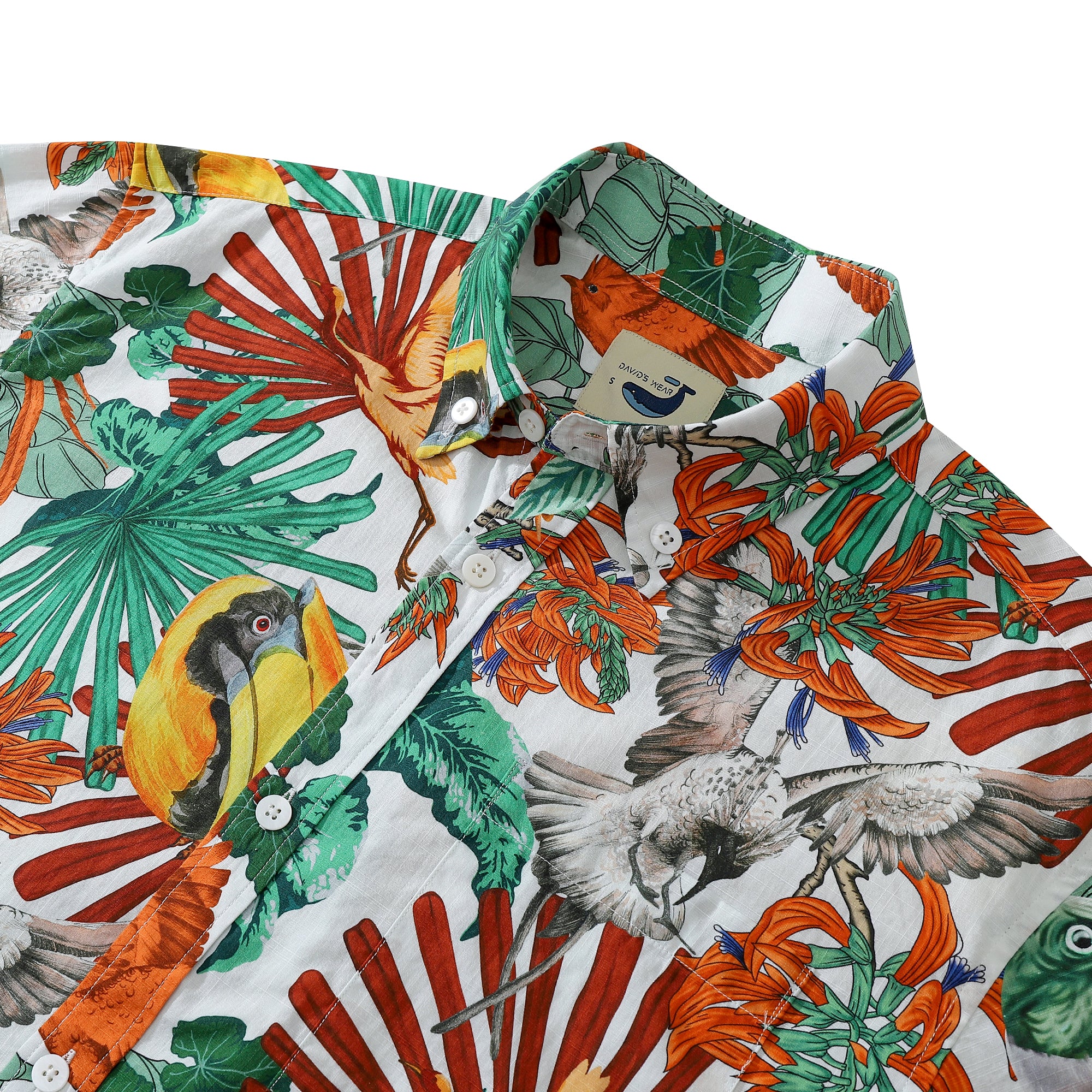 1930s Vintage Hawaiian Shirt Men's Button Down Shirt Tropical Life