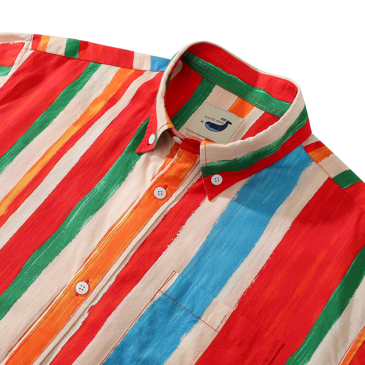 Men's Plus Size Casual Striped Wave Pattern Short Sleeve T-Shirt main image 1