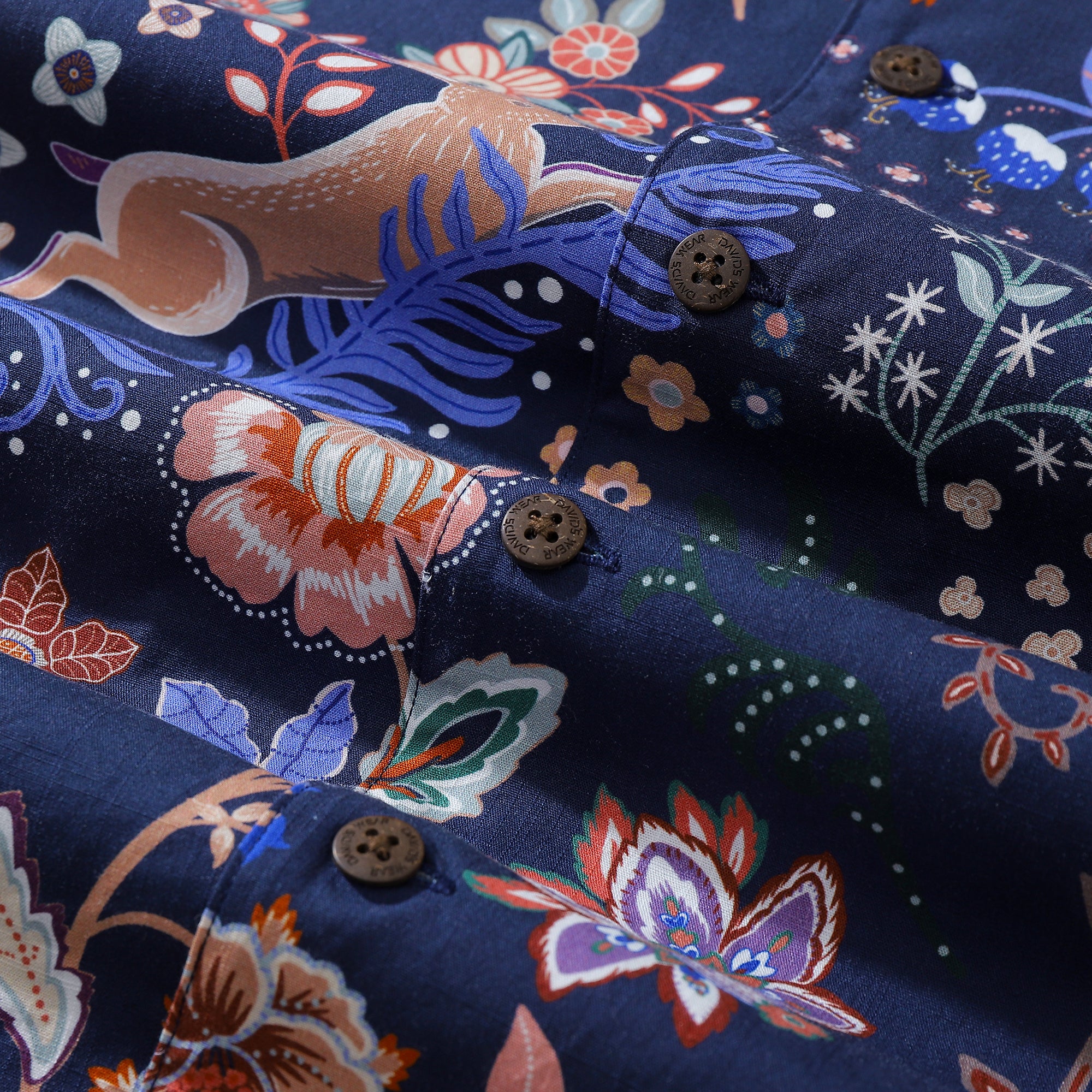 Chemise hawaïenne pour hommes Happy Rabbit Coconut Button Camp Aloha Shirt