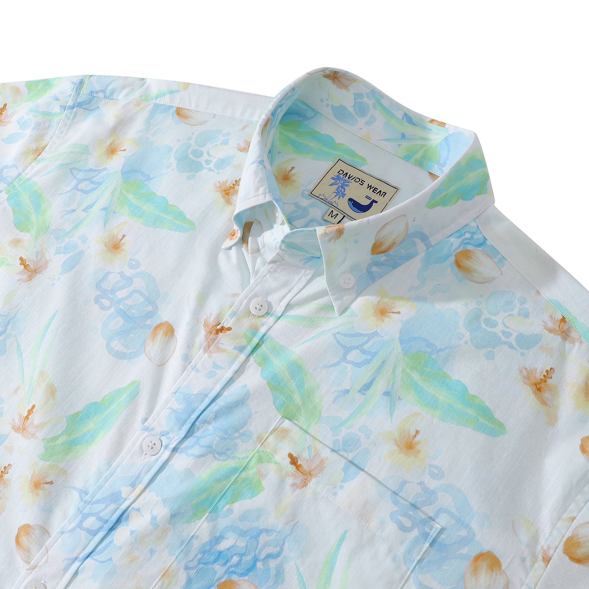 Hawaiian Shirts For Men Tropical Floral Print Vintage Short Sleeve Button Down