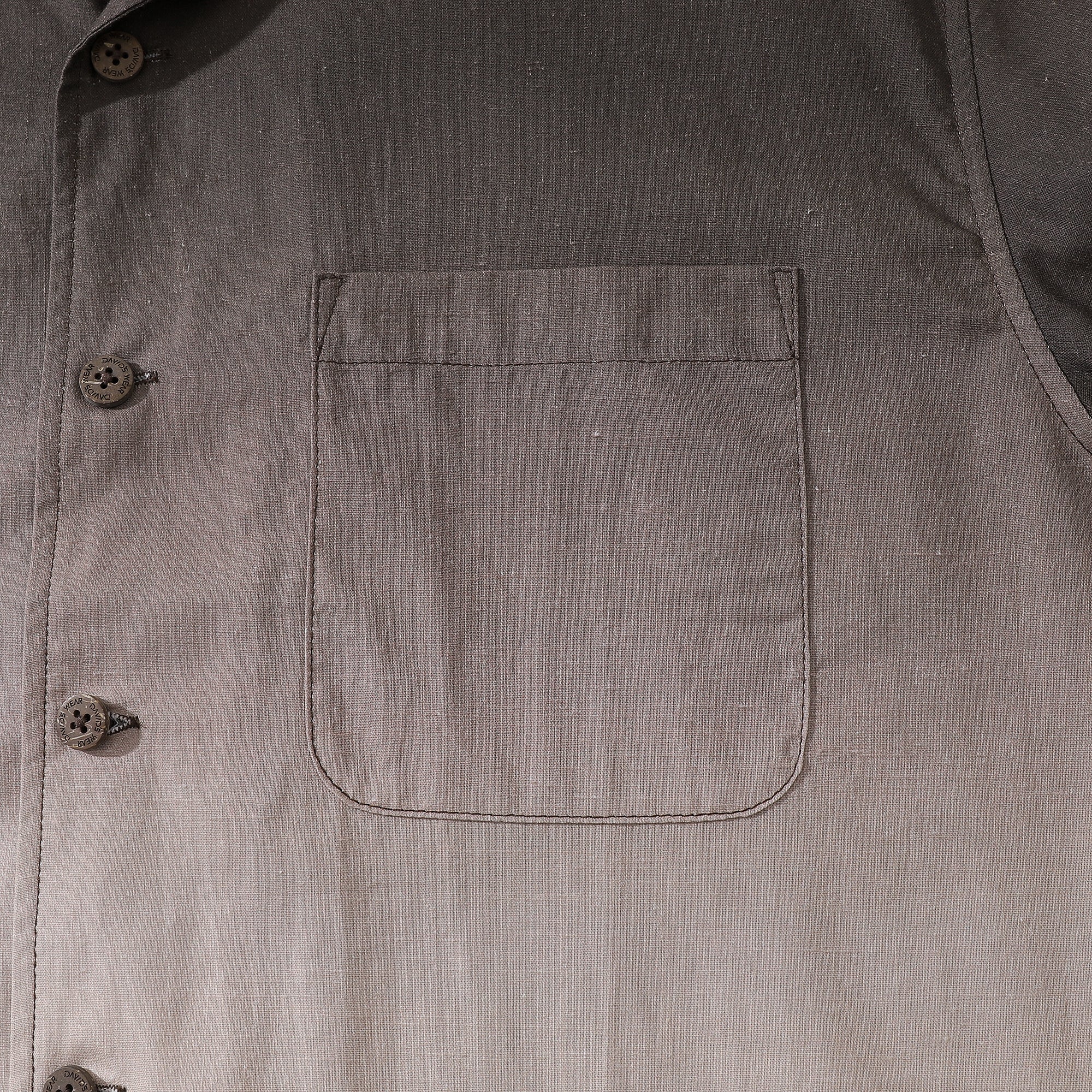 Men's Aloha Shirt Cotton Short Sleeve Brown Gradient Camp Collar Coconut Buttons
