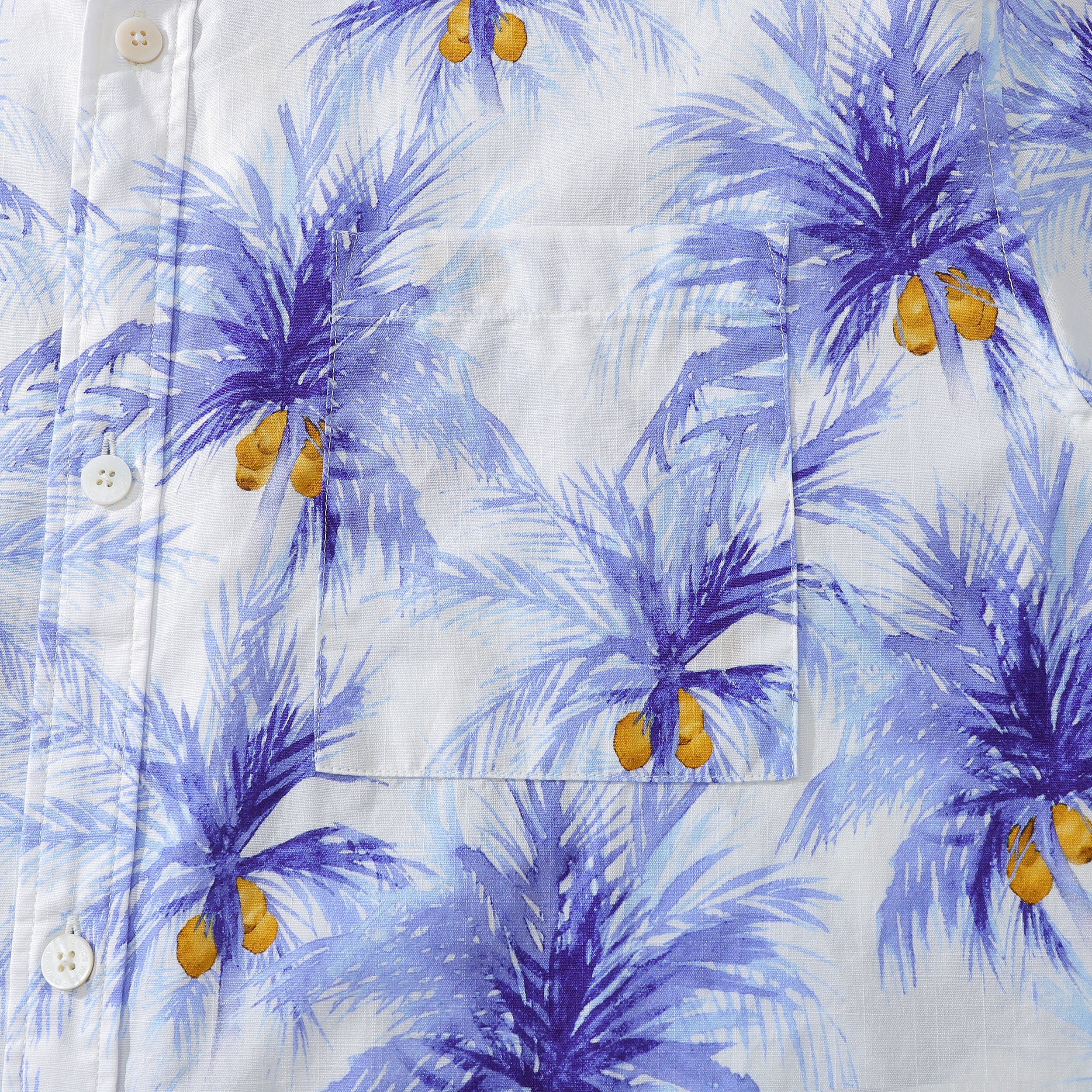 Hawaiian Shirt For Men Tropical Plant Cotton Aloha Shirt Short-sleeve Coconut Tree