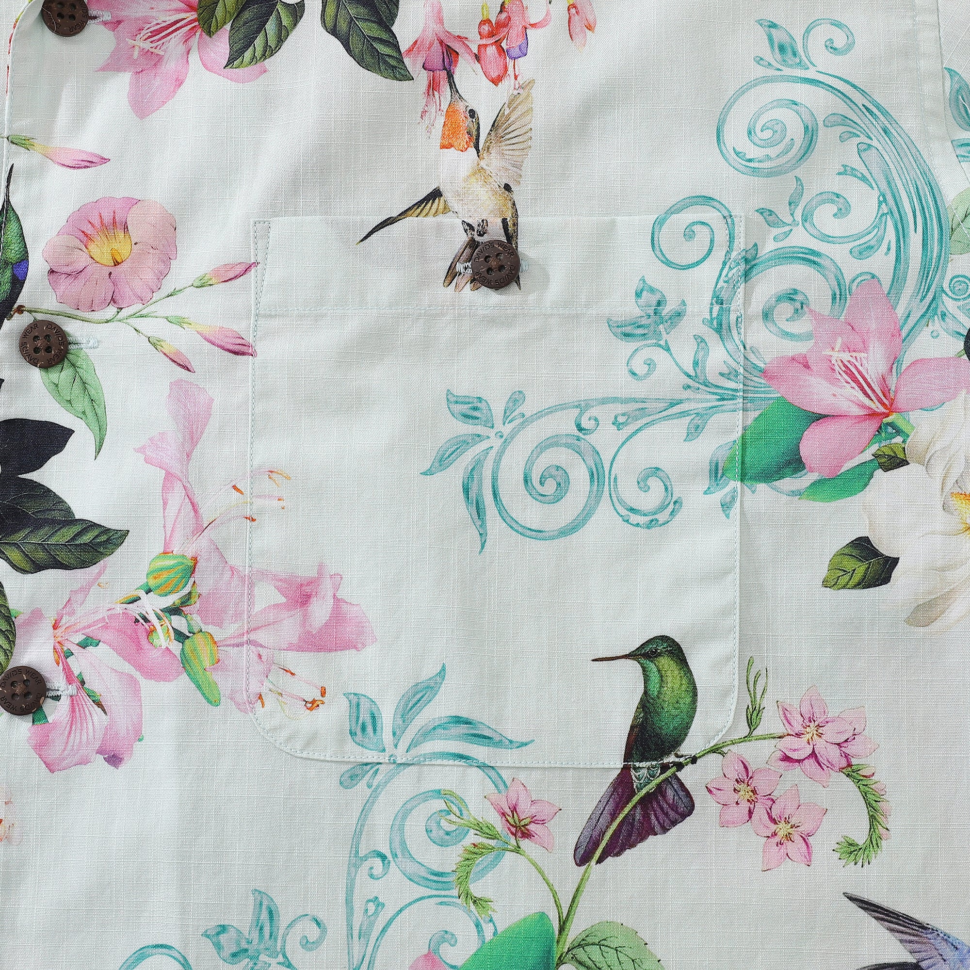 Hawaiian Shirts For Men Hummingbird Print Shirt 100% Cotton