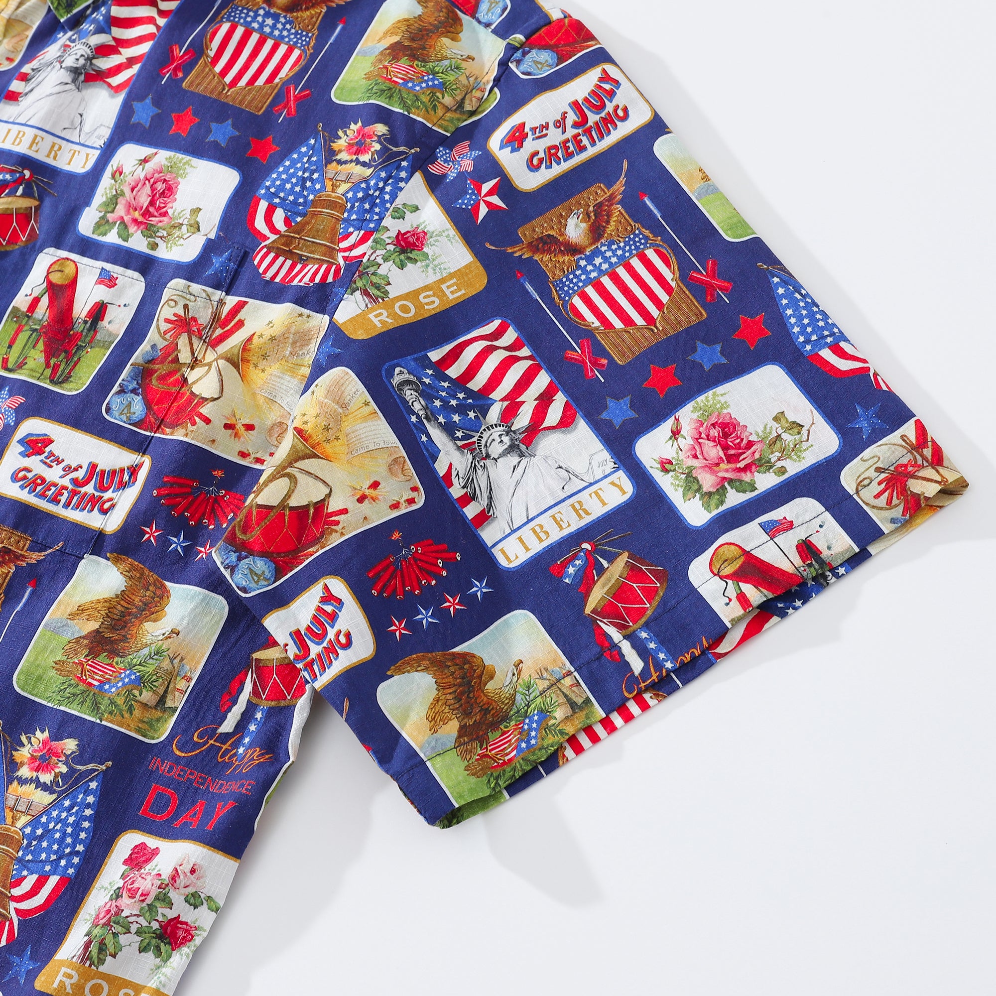 Hawaiian Hemden für Herren Unabhängigkeitstag Hemd Kurzarm