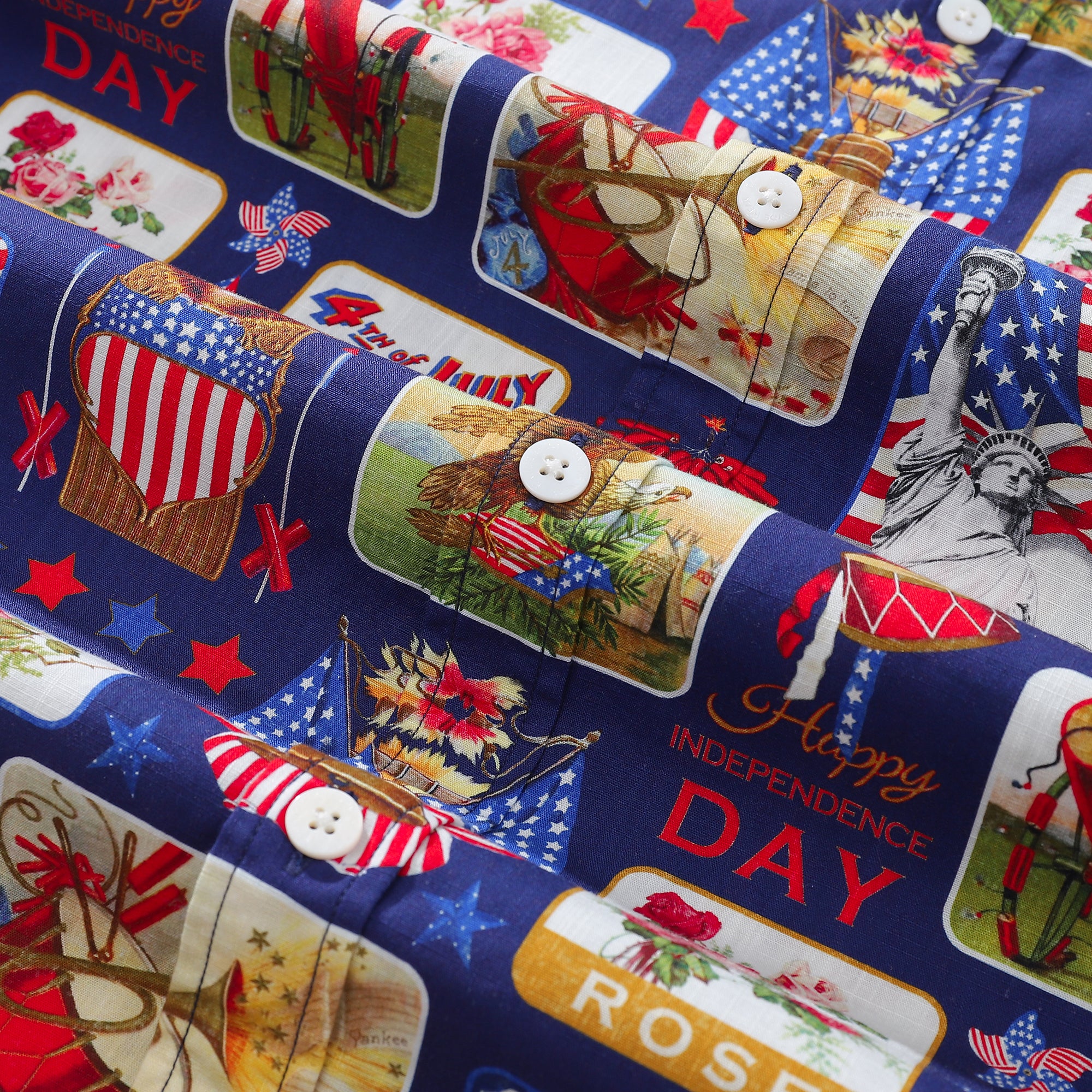 Hawaiian Hemden für Herren Unabhängigkeitstag Hemd Kurzarm