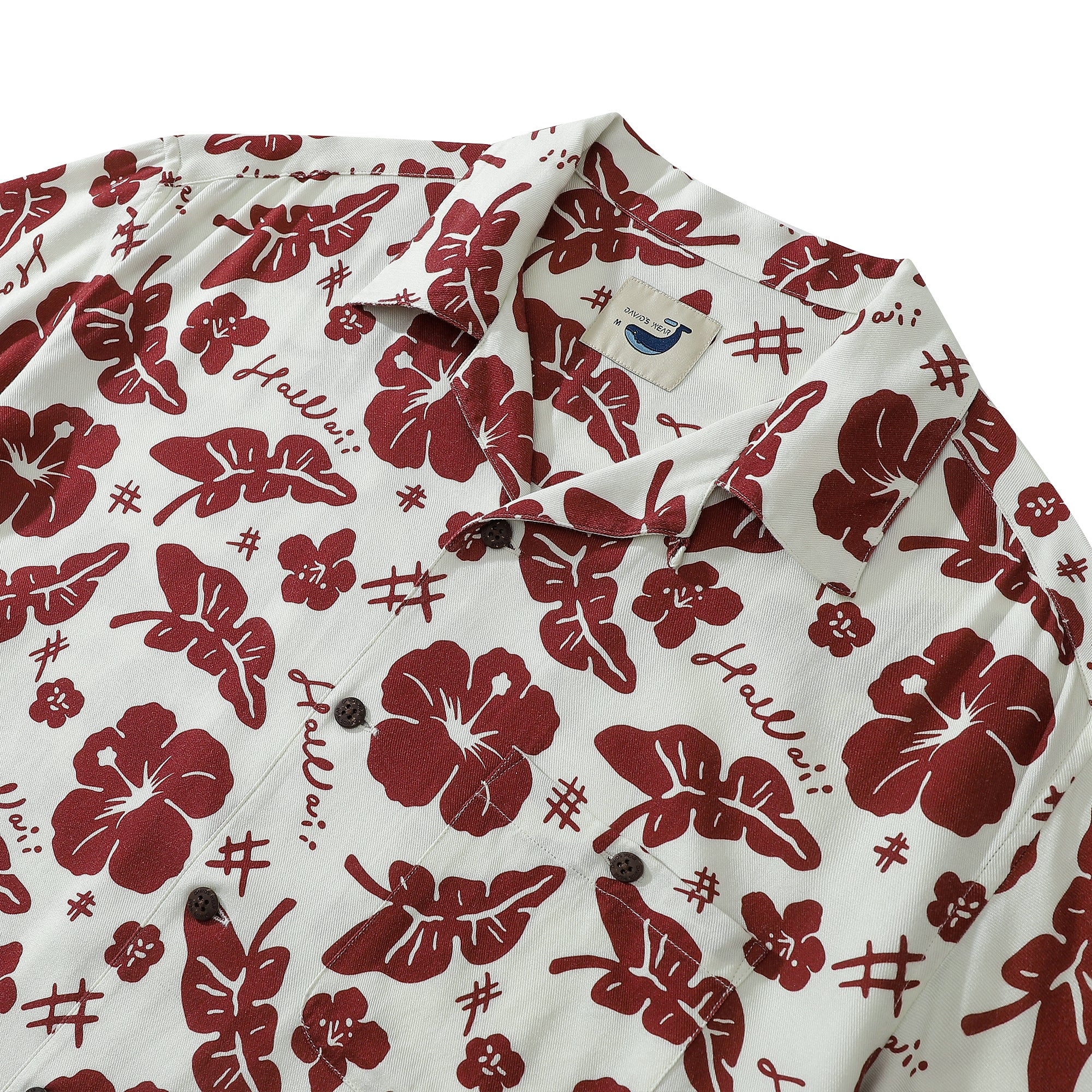 Red Hibiscus Classic Rayon Hawaiian Shirt Tropical Vibe Soft To Wear