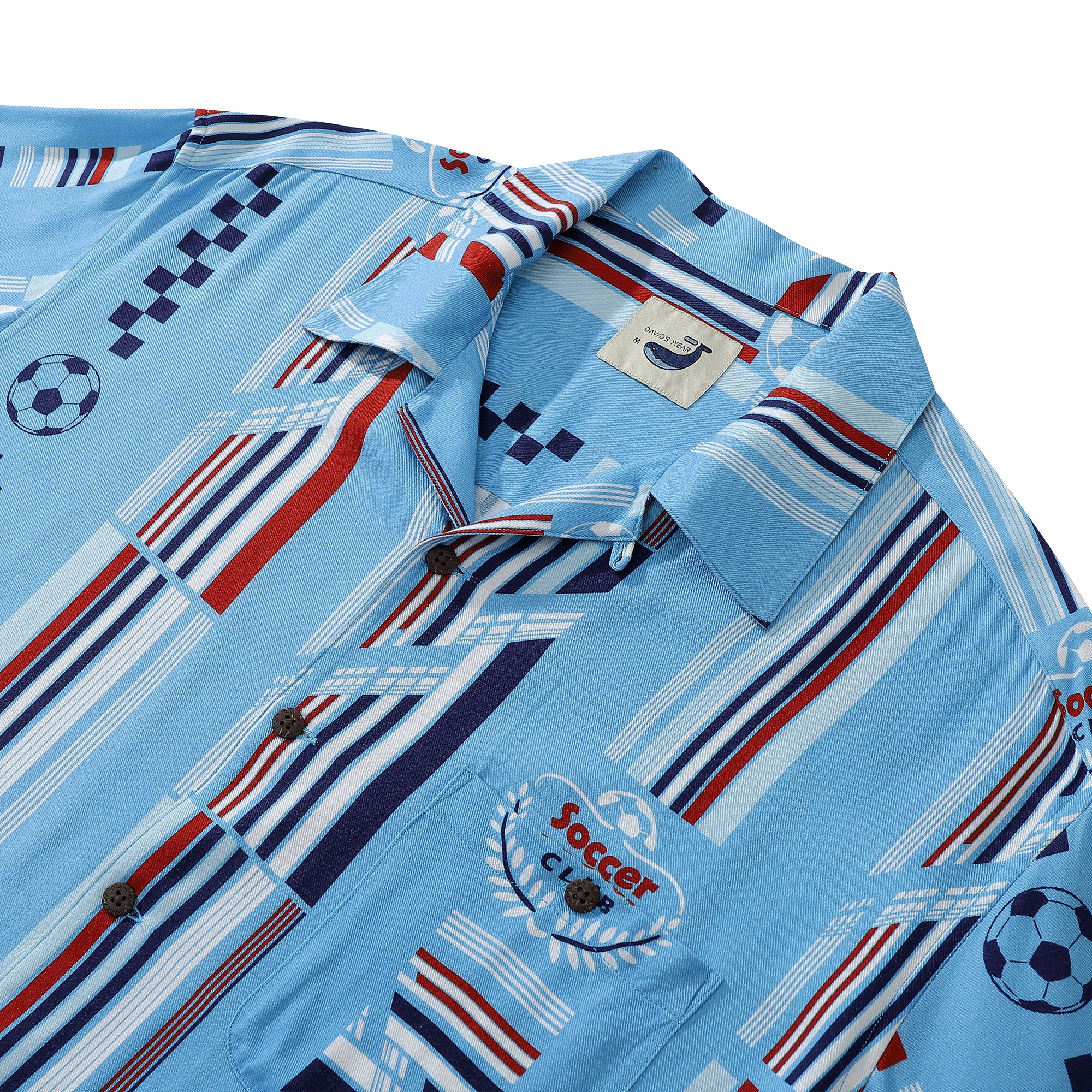 Soccer Lover 100% Rayon Short-Sleeve Shirt With Camp Collar