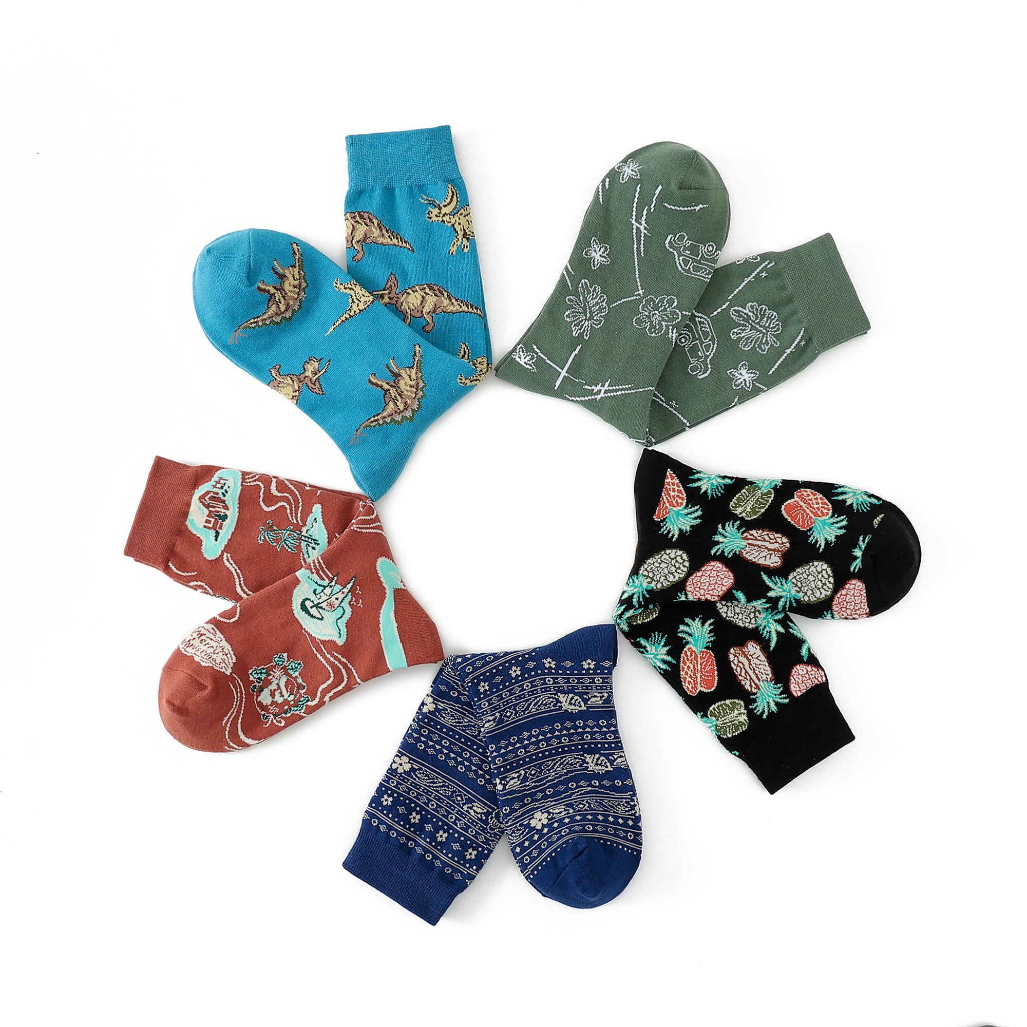 Chaussettes pour hommes et femmes avec imprimé dinosaures Jurassic Dinos Park