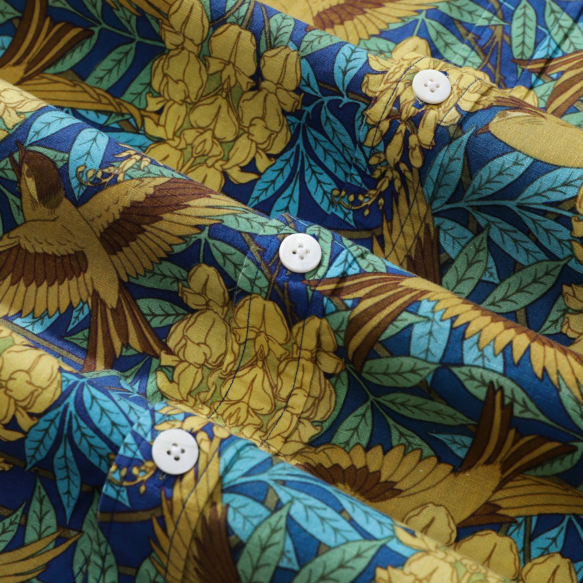 Hawaiian Shirts For Men Maurice Pillard Verneuil Birds and Wisteria Designer Shirt Short Sleeve