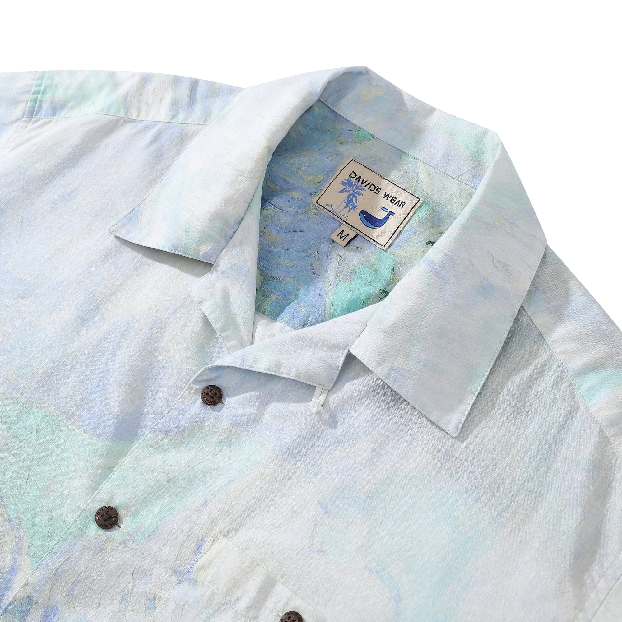 Hawaiian Men's Shirt Vincent Willem Van Gogh Wheat Field With Cypresses Designer 100% Cotton Short Sleeve Shirt