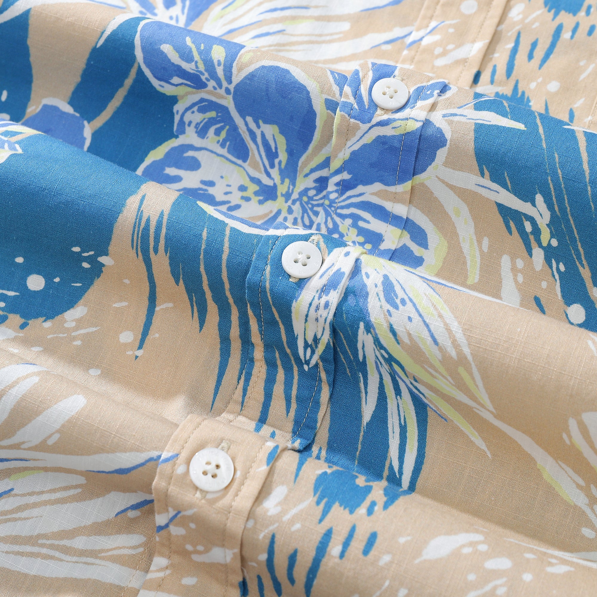 Hawaiian Shirts For Men Flower of the Sea Print Shirt 100% Cotton