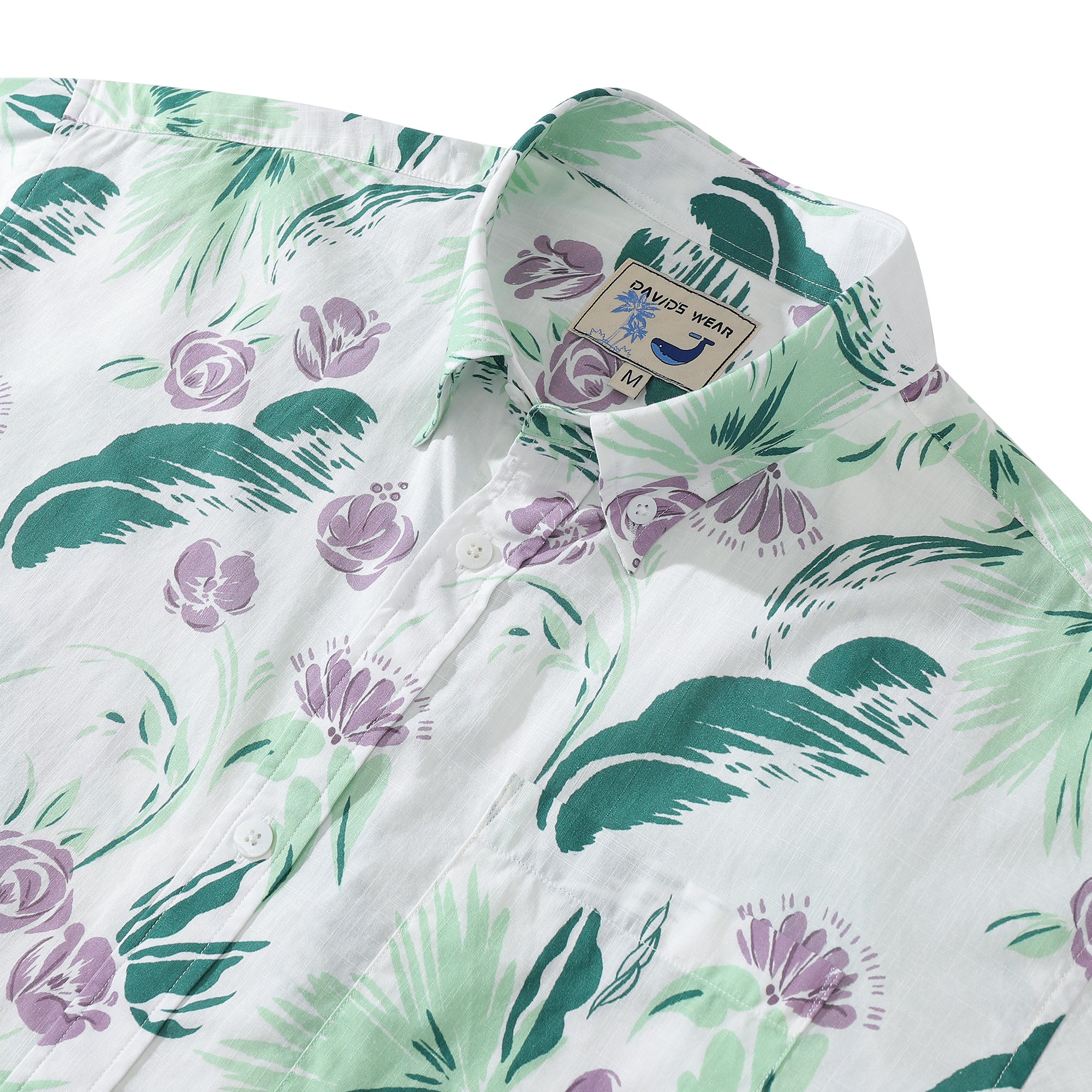 Hawaiian Shirts For Men Cotton Rose Garden Print Shirt